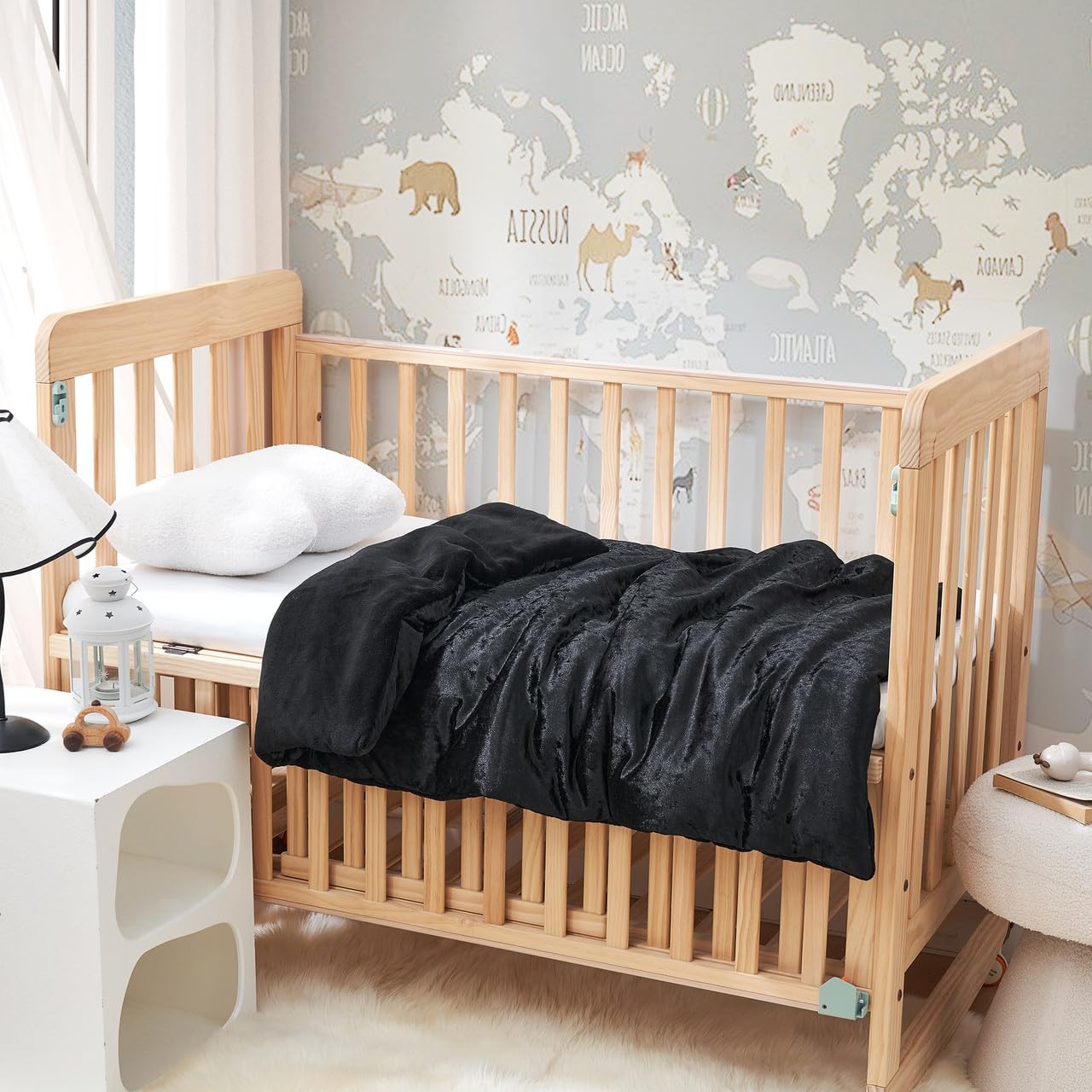 Coma Inducer Velvet Crush Toddler Comforter - Champagne Black