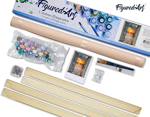 Vista 234 de Figured'Art - Juego de pintura por números, lienzo enrollado sin marco, para manualidades, para adultos, 16 x 20 pulgadas, jarrón de peonías