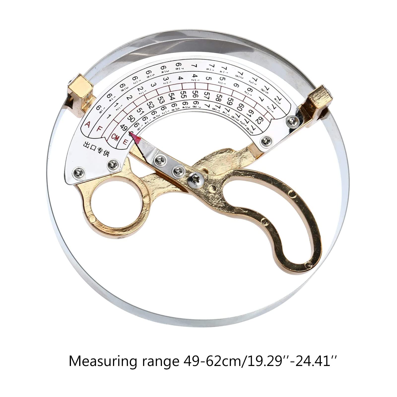 49-62cm Acciaio Inox & Ottone Cappello Righello A Forbice Bussola Adulto Cappello Misura Strumenti di Misura Maniglia Cappello Righello