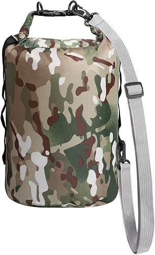 Bolsas secas impermeables, bolsas secas de camuflaje pequeñas y ligeras con correa para tabla de remo, kayak, pesca, campamento, senderismo (5