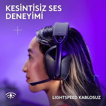 Logitech G G321 LIGHTSPEED Kablosuz Kulak Üstü Oyuncu Kulaklığı, Bluetooth, Hafif 210 gr, Konforlu, 16 kHz Boom Mikrofon, 20 Saat Pil Ömrü, Siyah