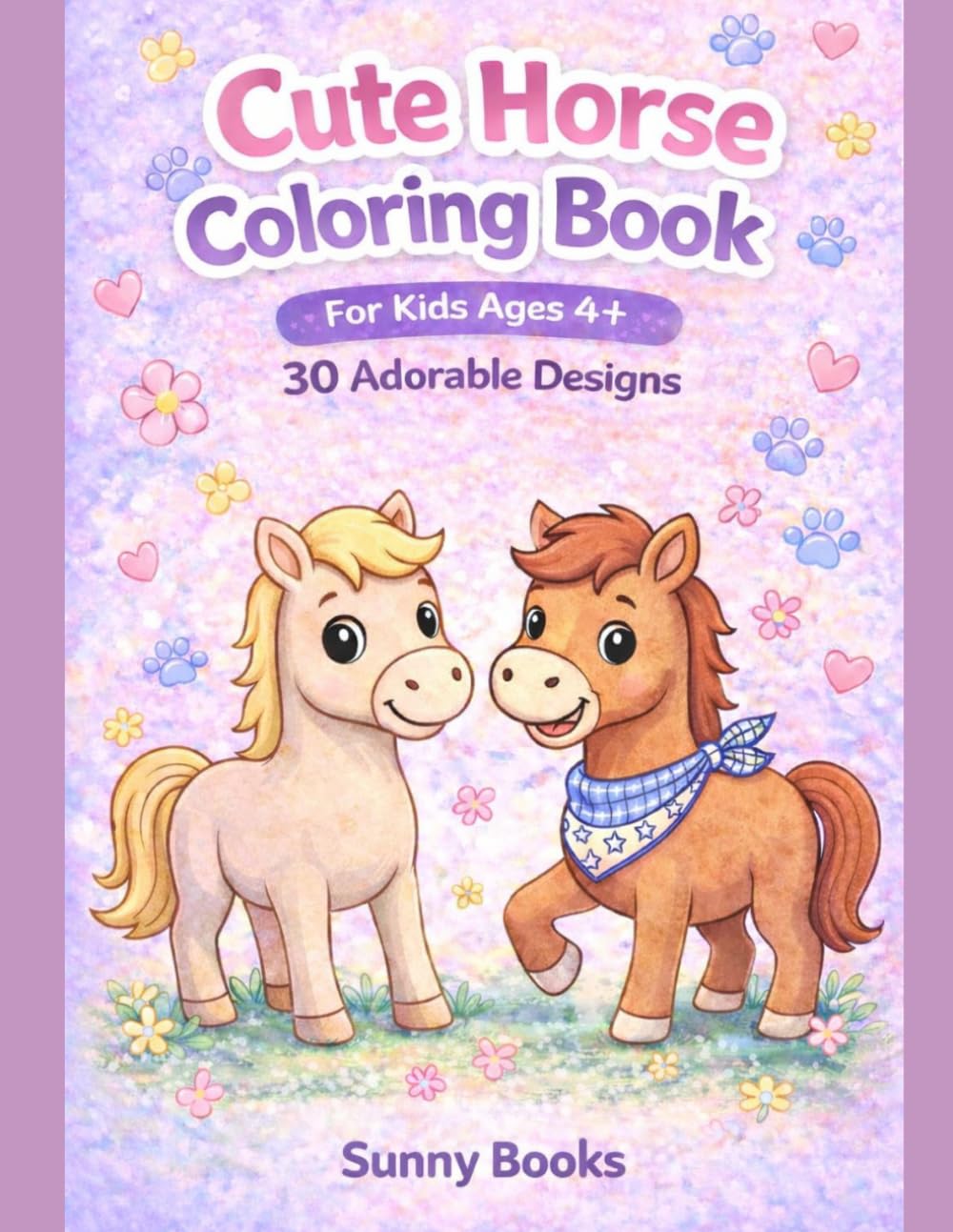 Cute Horse Coloring Book for Kids Ages 4+: Fun and Easy Horse Coloring Pages for Toddlers and Preschoolers | 30 Adorable Designs for Relaxing and ... Animals Coloring Books for Kids Ages 4+)
