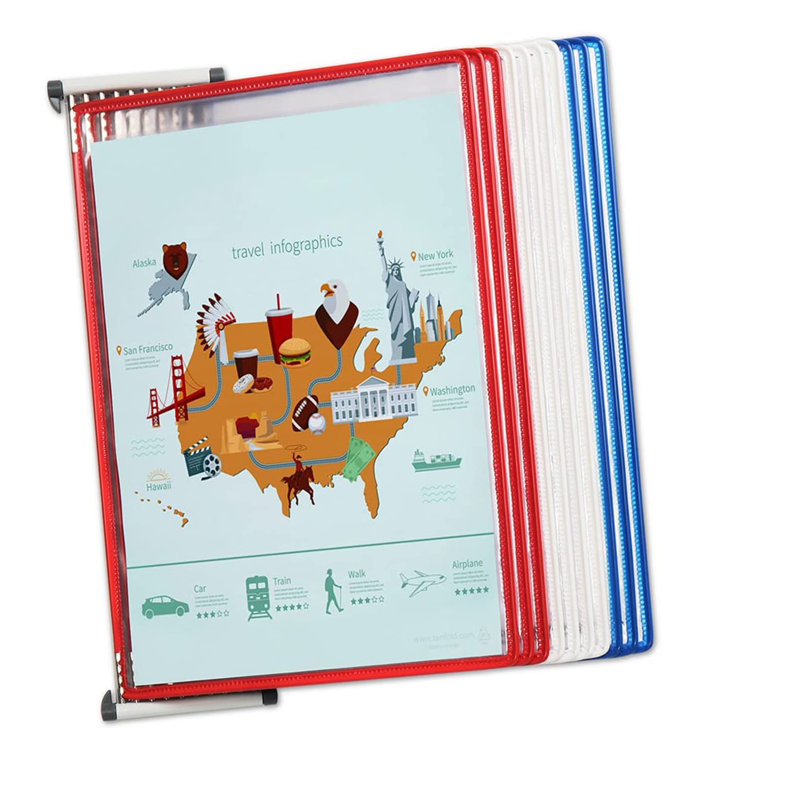 Organizer Ścienny Do Prezentacji Katalogów, 10 Kieszeni Dwustronnych, Ścienny System Prezentacji I Prezentacji, Stojak Na Plakaty I Książki, Format Papieru A4