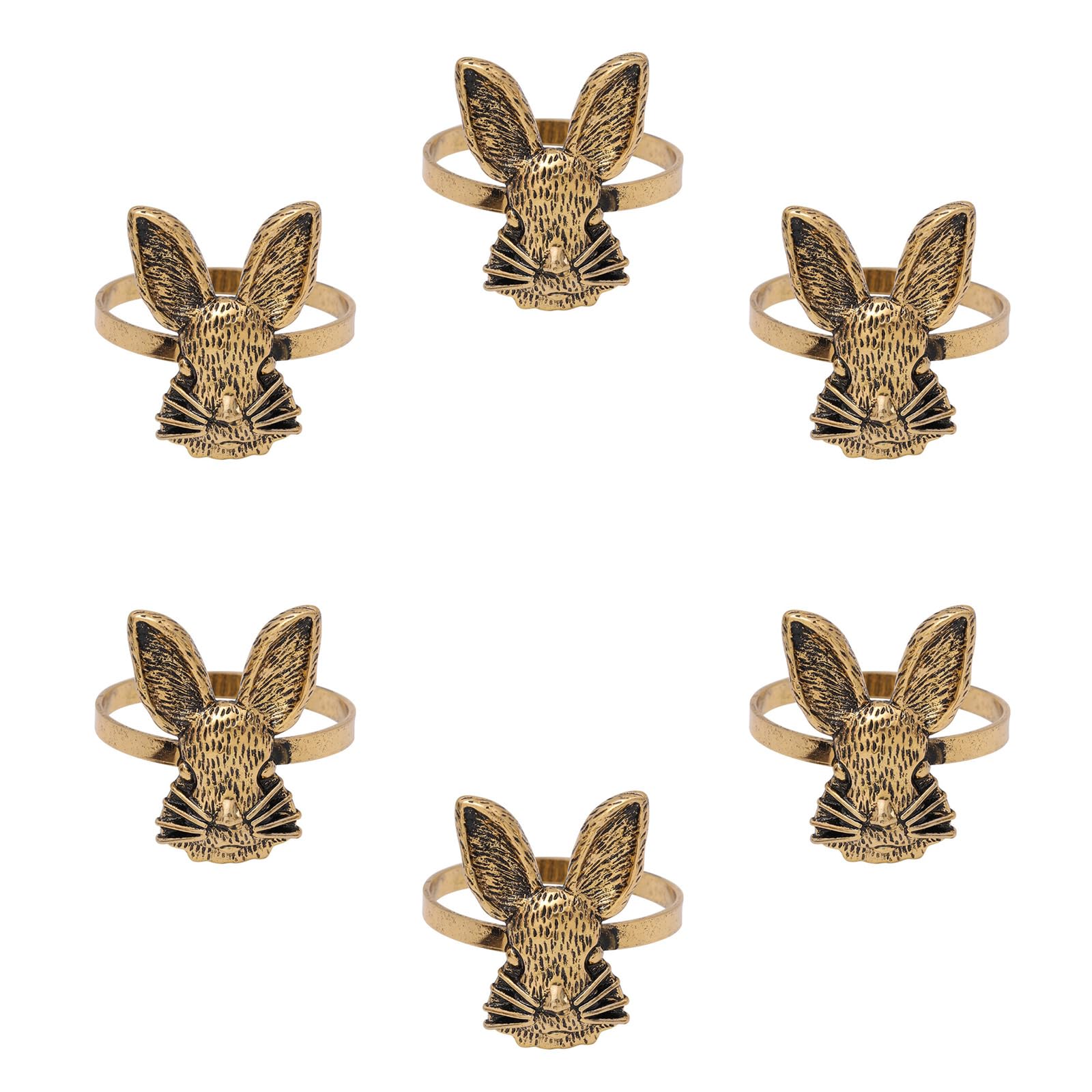 6pcs Easter Rabbits Napkin Rings Rabbits Holders for Spring Table Decors and Festival Parties Banquets Dinner Silver Easter Table Decoration