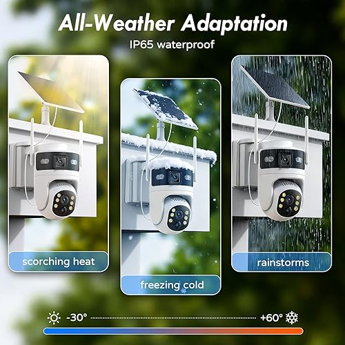 Miniatura 7 de Cámaras de seguridad celular 4G LTE cámara de seguridad inalámbrica para exteriores, visión en vivo de 360 anillos con tarjeta SD de 32 G,