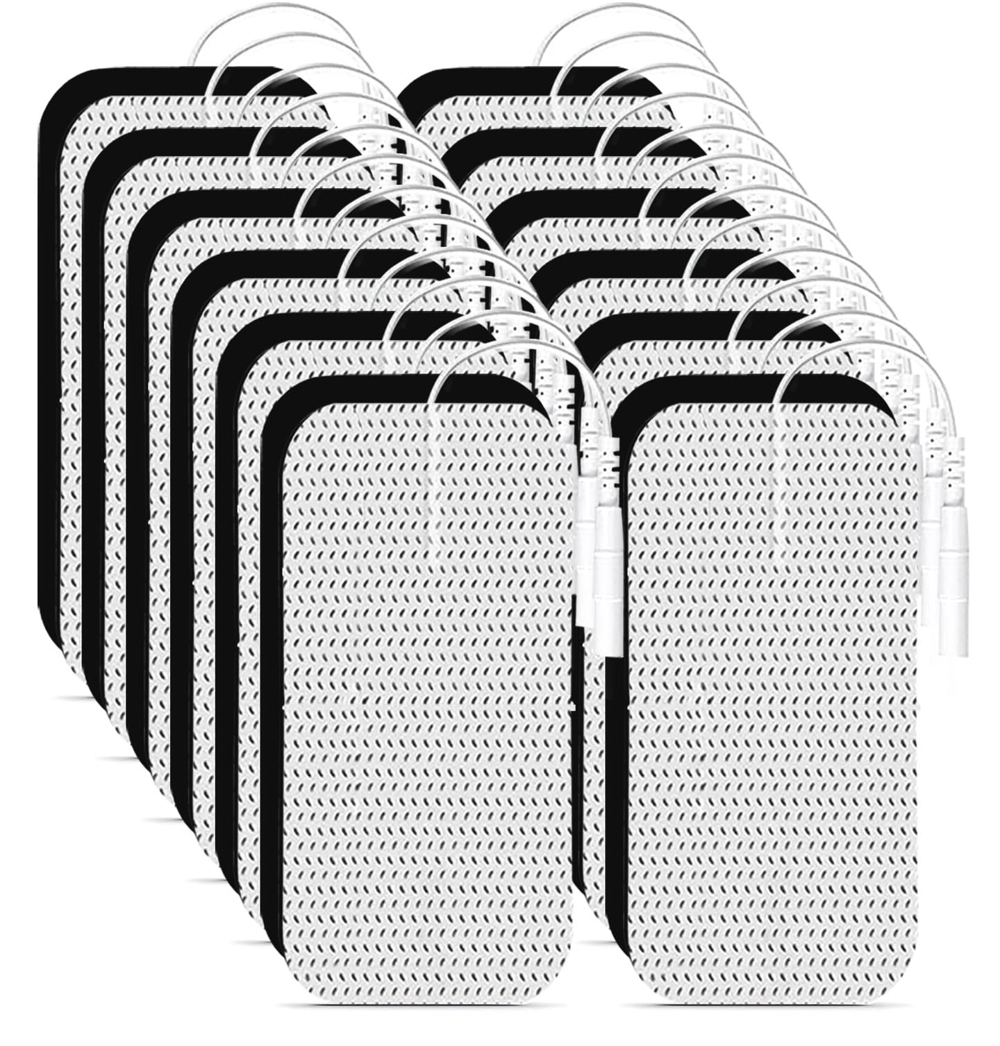 Tens Unit Electrode Pads 2"X4" 24Pcs Reusable 3rd Gen Upgraded Self-Stick Large Rectangular TENS Pads Replacement SM Electrodes