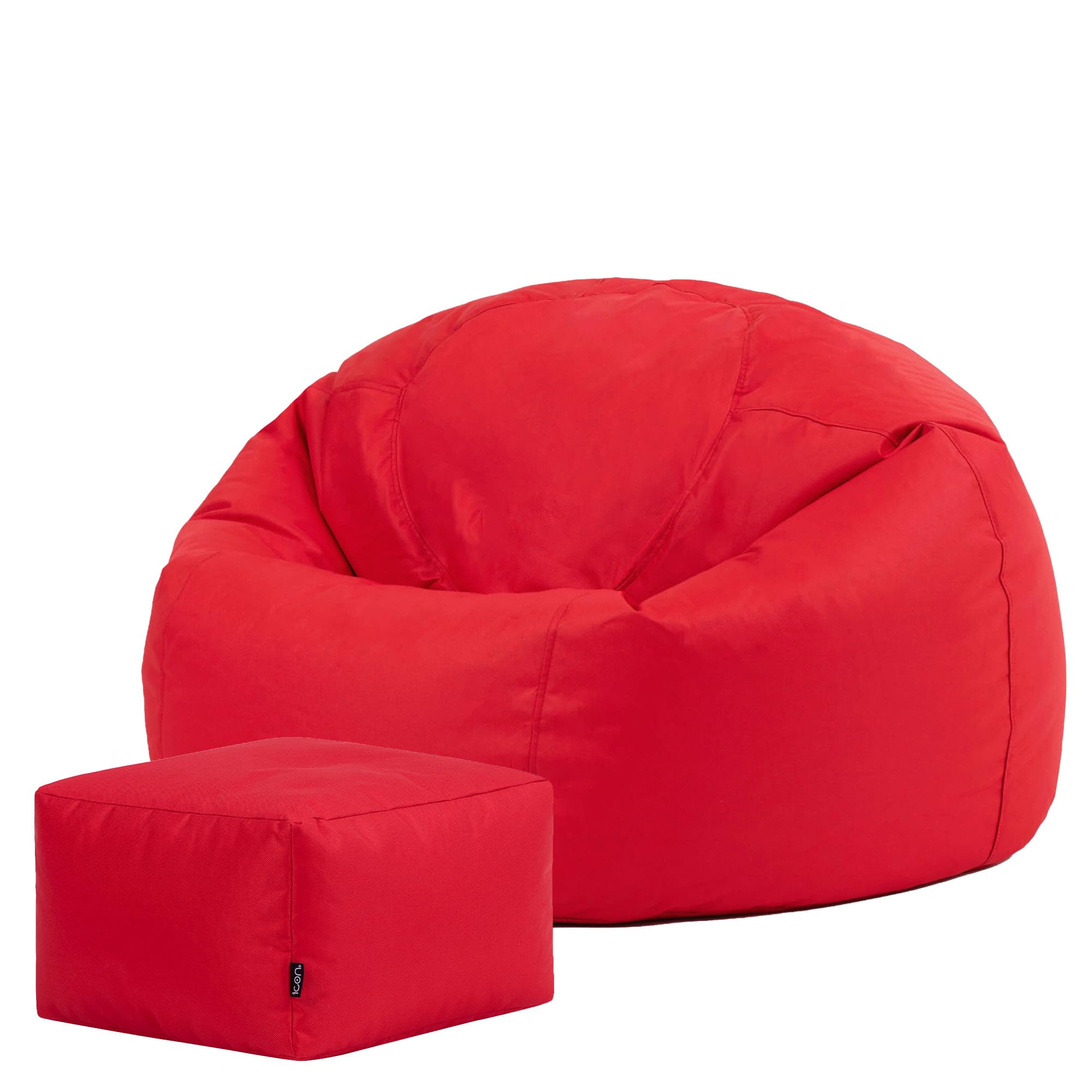 Bean Bag Bazaar Kingston Outdoor Bean Bag & Footstool with Filling, Red