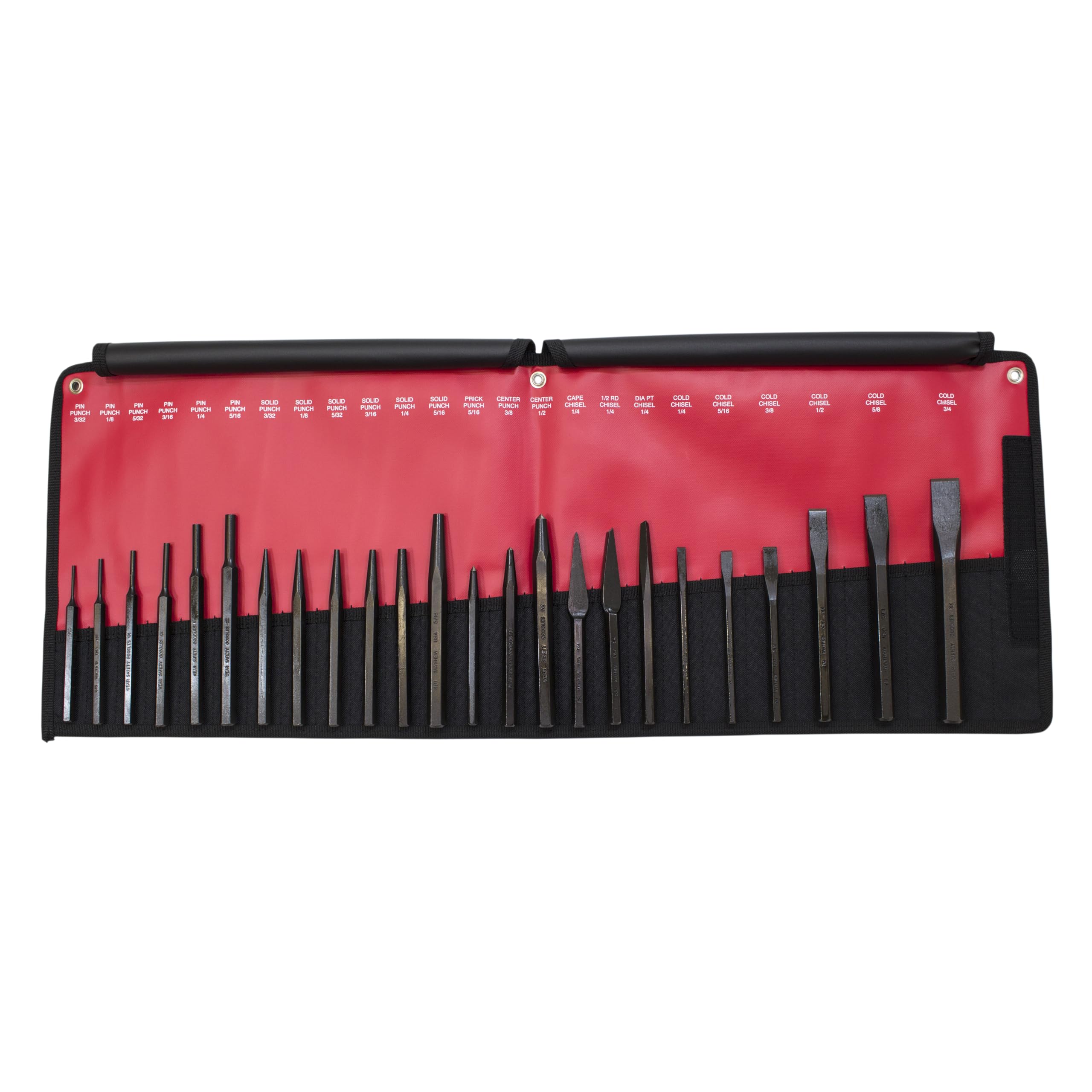 Mayhew Pro 61050 Punch and Chisel Kit, 24-Piece, Black Oxide Finish