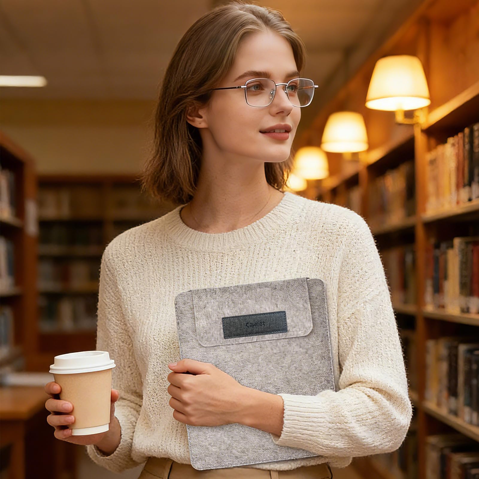 Caweet Custodia protettiva per Kindle Scribe da 11 pollici, adatta a Colorsoft di prima generazione e versione 3a generazione 2025, pelle PU Premium con supporto pieghevole, grigio - 5