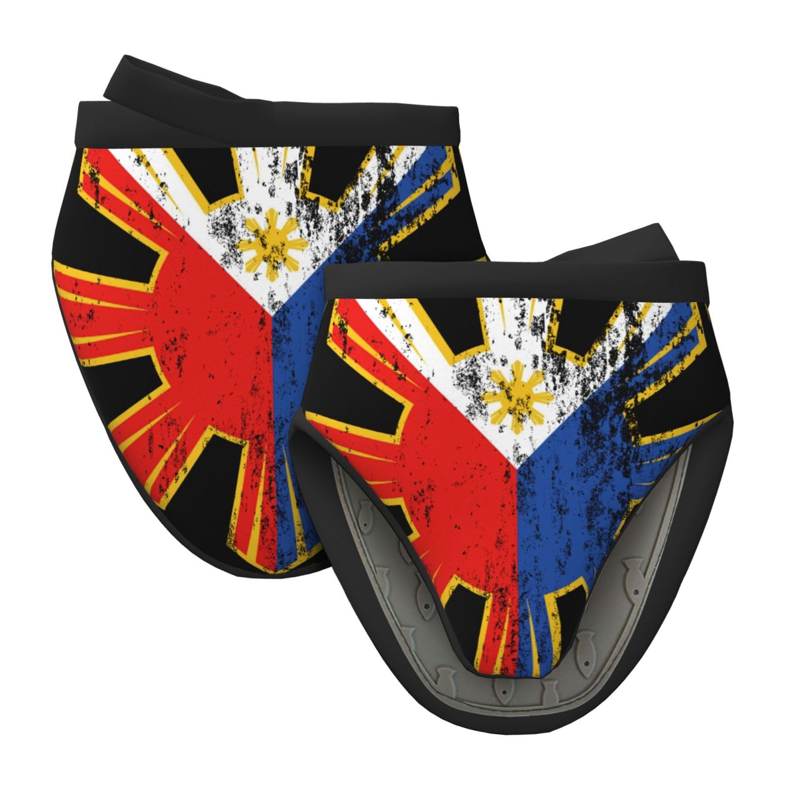 Silicone Oven Mitts, Heat and Slip Resistant Kitchen Mittens 2-Pack Set, Stars Philippines Flag Short Soft Oven Gloves