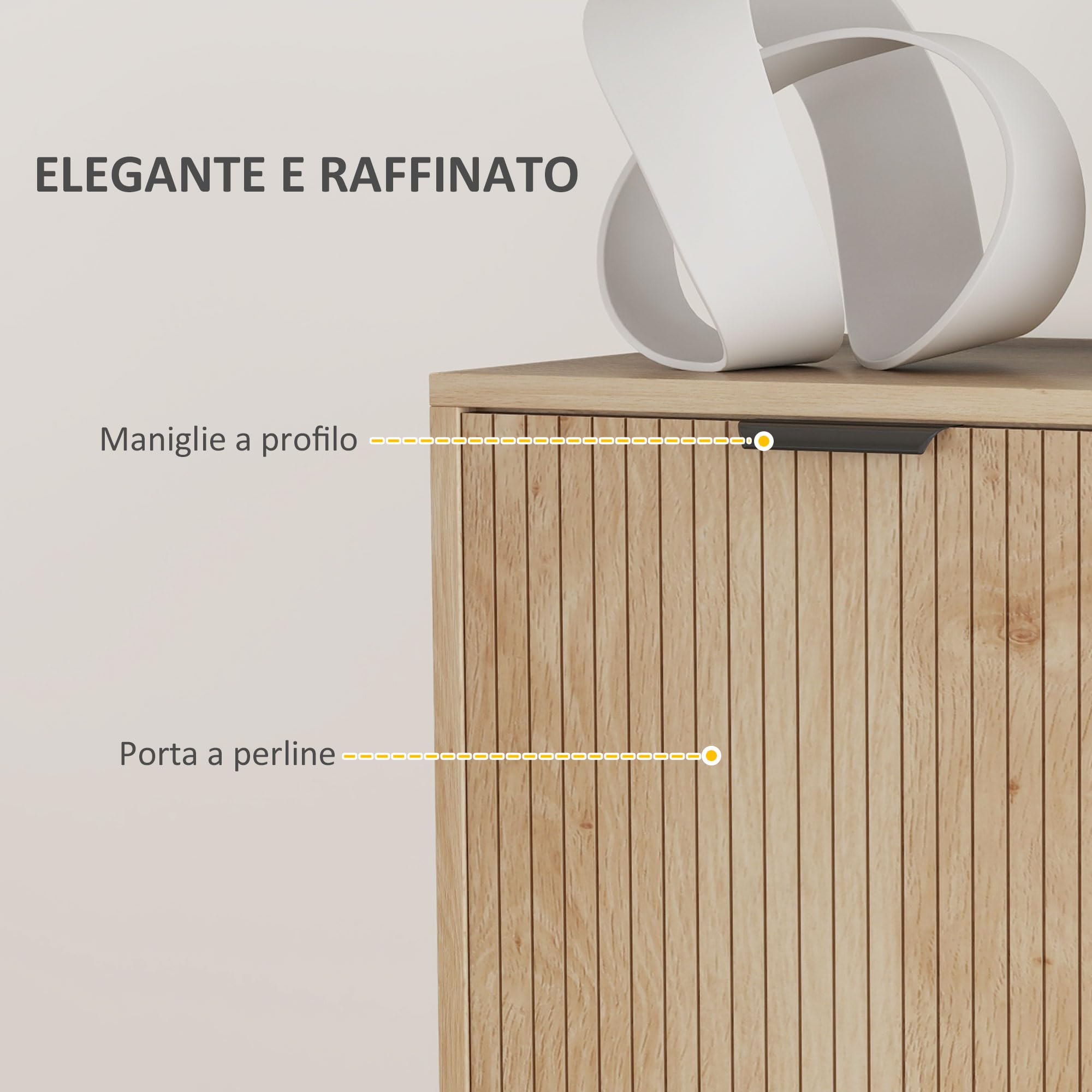 HOMCOM Mobiletto Multiuso a 2 Livelli con Ripiano Regolabile su 3 Livelli, Mobile Contenitore con Gambe in Legno di Pino, per Soggiorno e Camera da Letto, 78x40x77.5 cm, Color Rovere