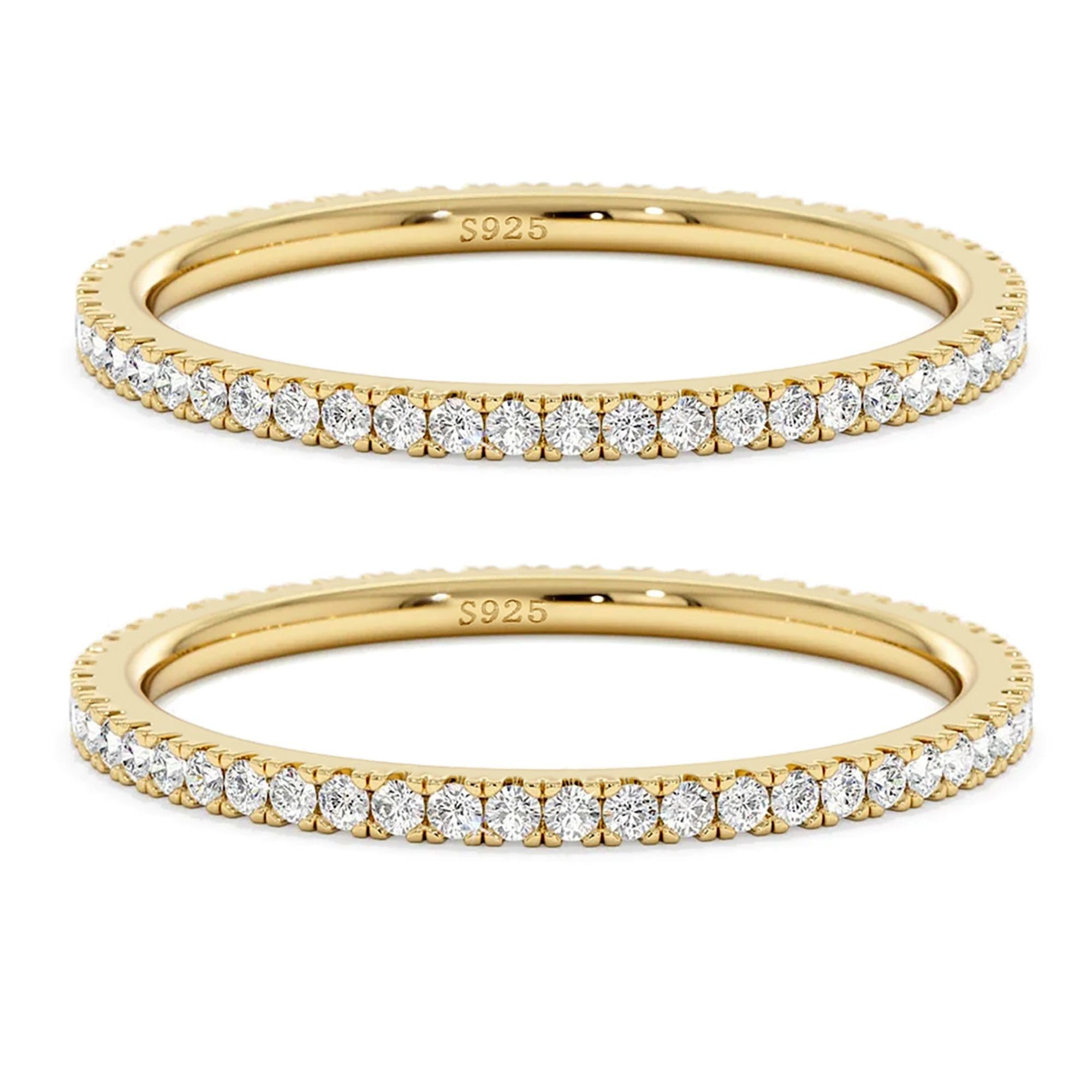 2mm 925 Sterling Silver Rings Stackable Ring Set