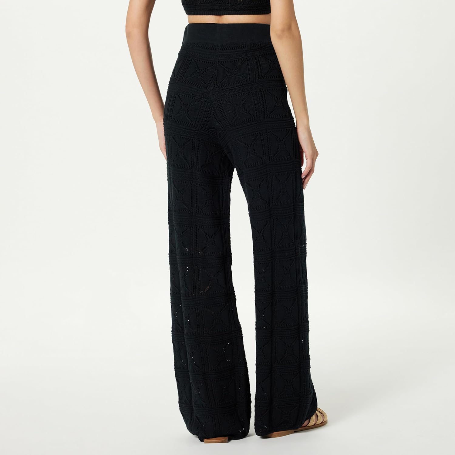 The Drop Women's Diza Pull-On Flare-Leg Crochet Pant - Image 2