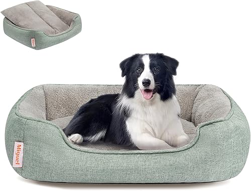 Miniatura 39 de Miguel Camas lavables para gatos de interior con cojín extraíble, fácil de lavar, sofá cama pequeña para mascotas con lado, cama rectangular para