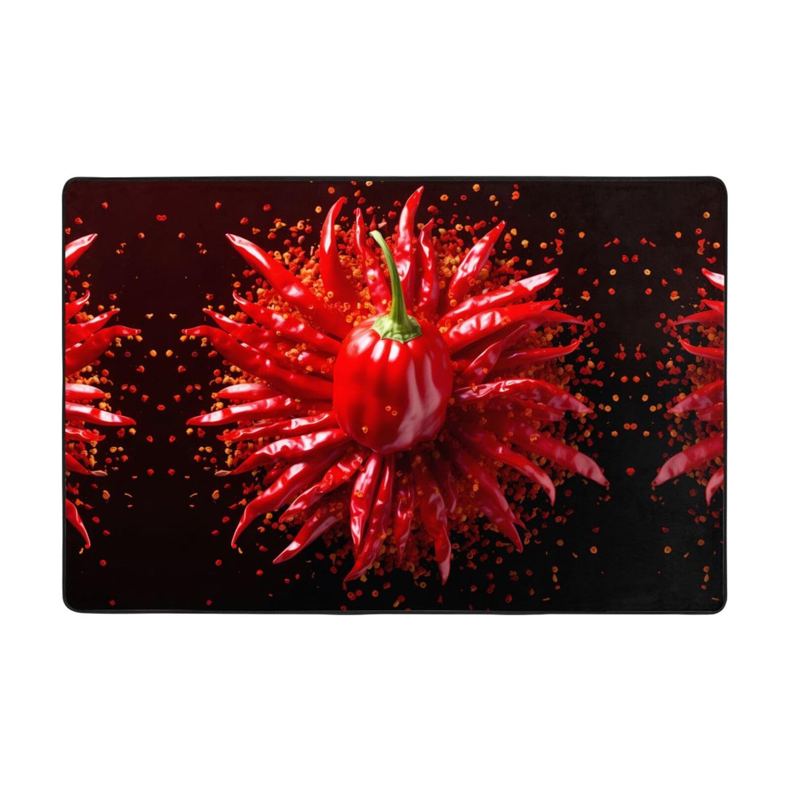 Tapis poivrons rouges antidérapant pour sublimer l'espace table basse du salon