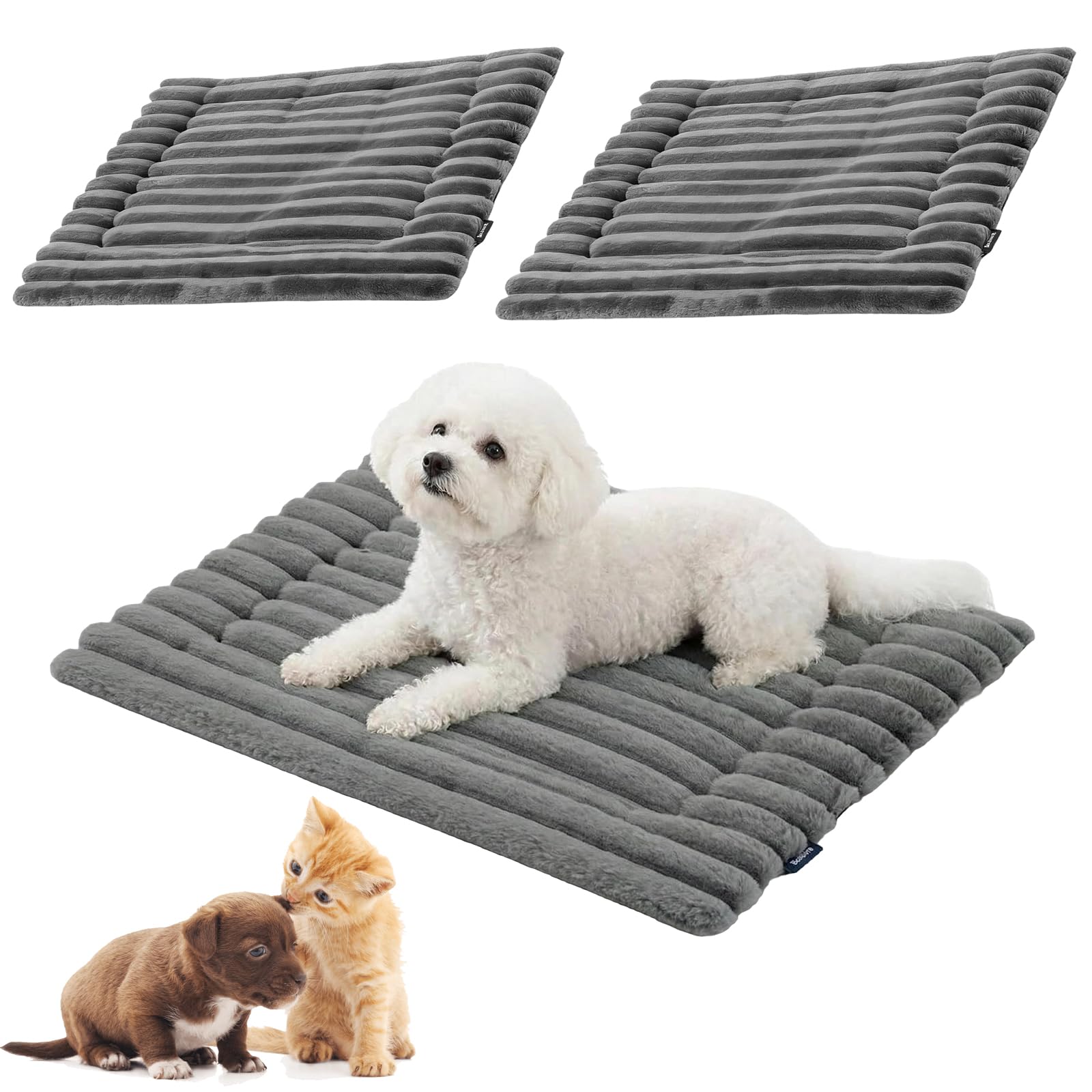 Alfombrilla Autocalentable para Gatos, Manta Autocalentable para Gatos, Apta para Jaulas de Perros, Manta Lavable para Gatos, Cachorros y Animales PequeñosGrey,89x58cm/35x23in