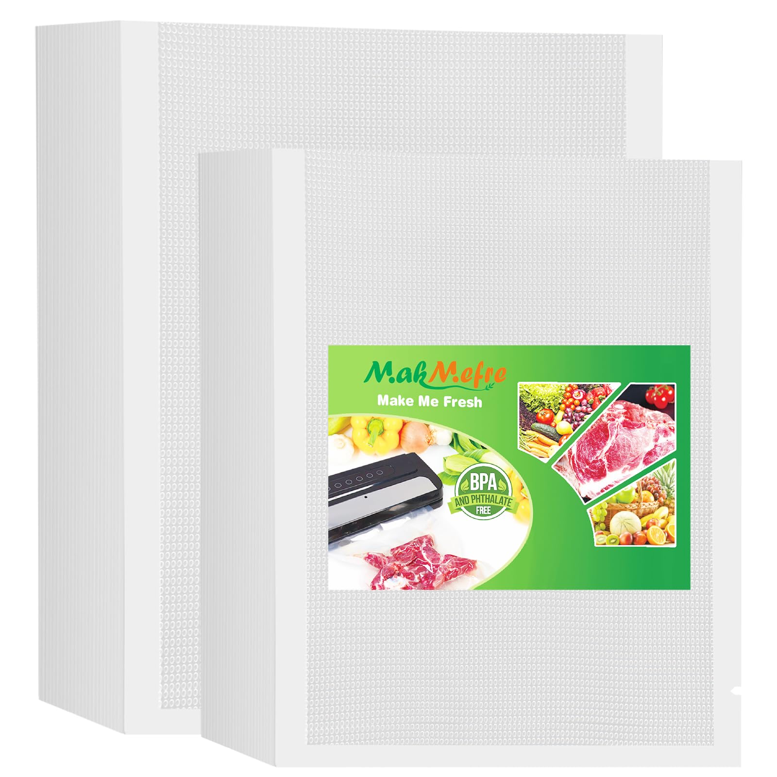 MakMeFre 100 Mixed Vacuum Food Sealer Bags for Sous Vide Cooking 2 Sizes