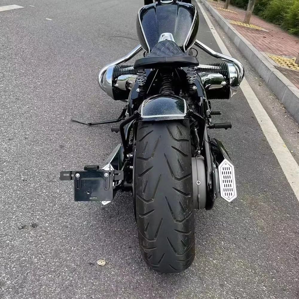 Portatarga per moto Per BMW R18 100 Anni R 18 Classic 2020-2025 Display A LED Laterale Staffa Kit Di Trasferimento Targa Porta Targa Moto(Side)