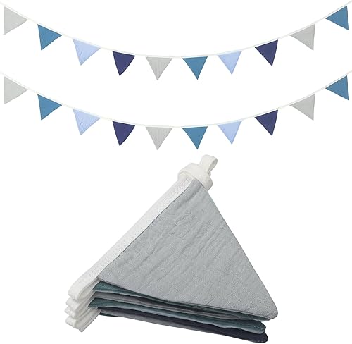 Banderín de 17 pies, 2 banderas triangulares multicolor para bebé, guirnalda colgante para boda, cumpleaños, baby shower, fiestas, eventos,