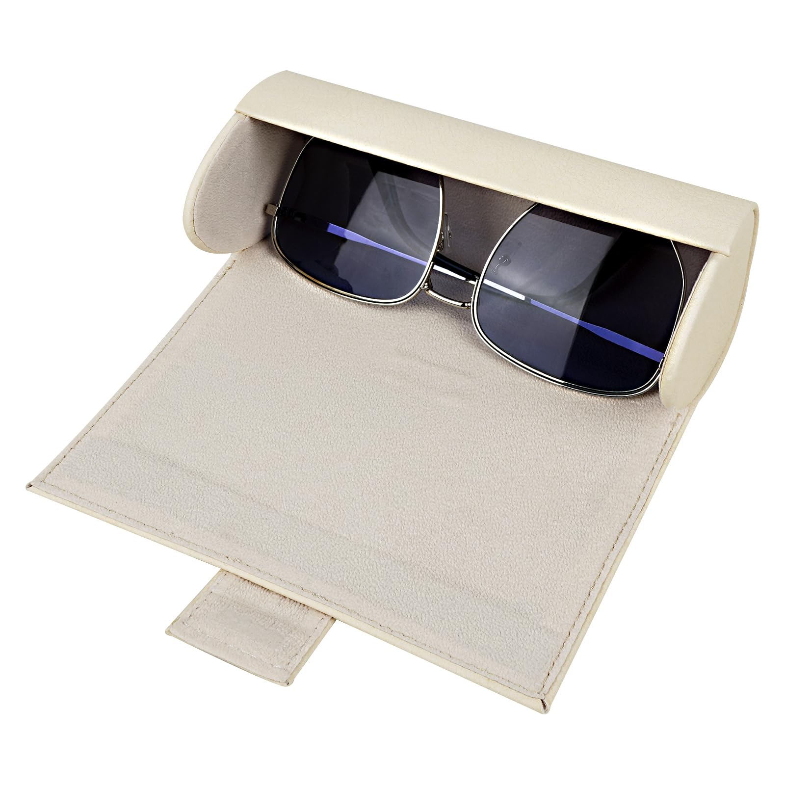 Custodia rigida extra large per occhiali sole, organizer portaoggetti per occhiali sole oversize compatibile con DIOR Diorbay S1U Prada PR 59WS PR 63XS Versace VE2251 VE2252 VE2150Q VE2233 (Bianco)