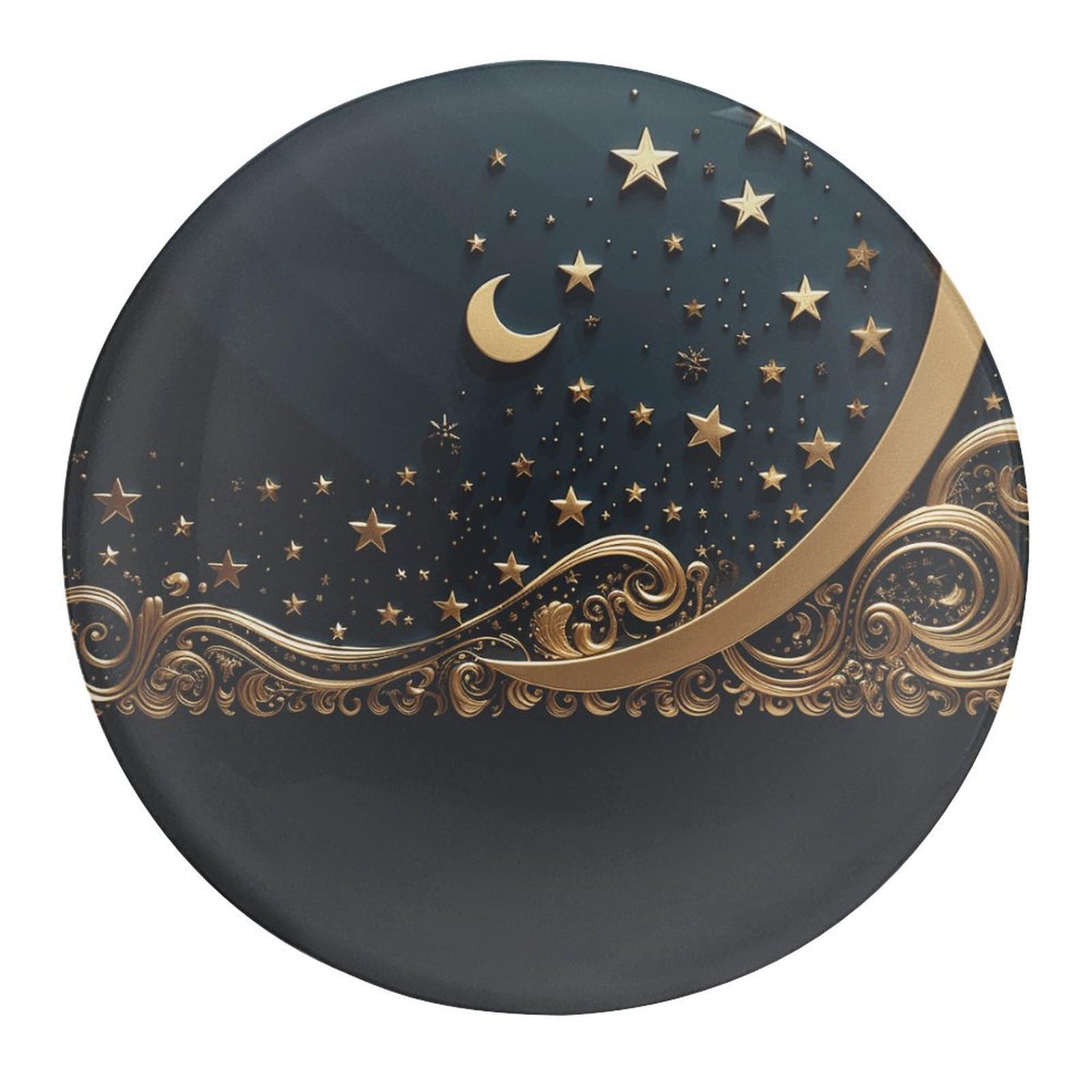 Fekiloot Style Golden Background And Crescent Moon Refrigerator Magnet Fridge Magnet4 Pcs