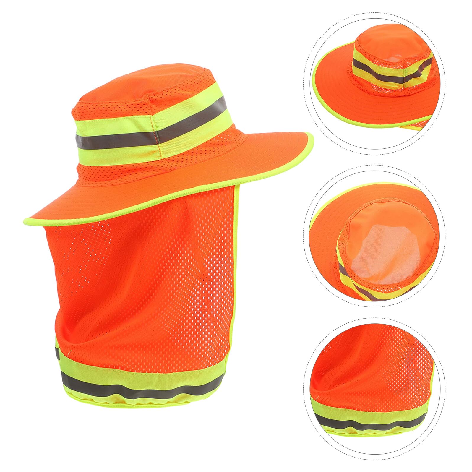 Sombrero de Pesca de ala Ancha 2 Piezas Naranja Unisex