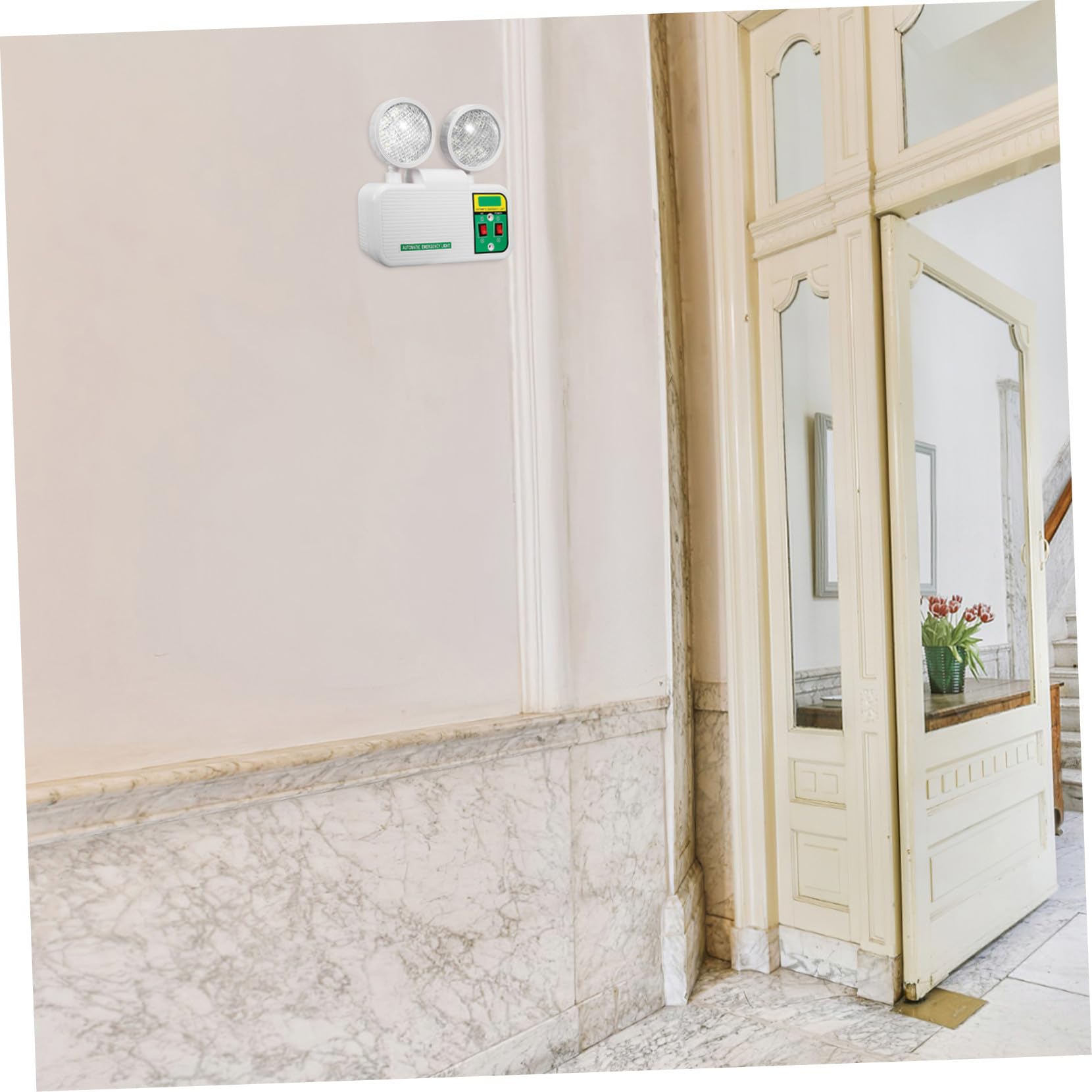 Gatuida Iluminación de Emergencia LED de Doble Cabezal Luz de Emergencia de Montaje Pared Brillante para Pasillos Hoteles Escuelas Recargable