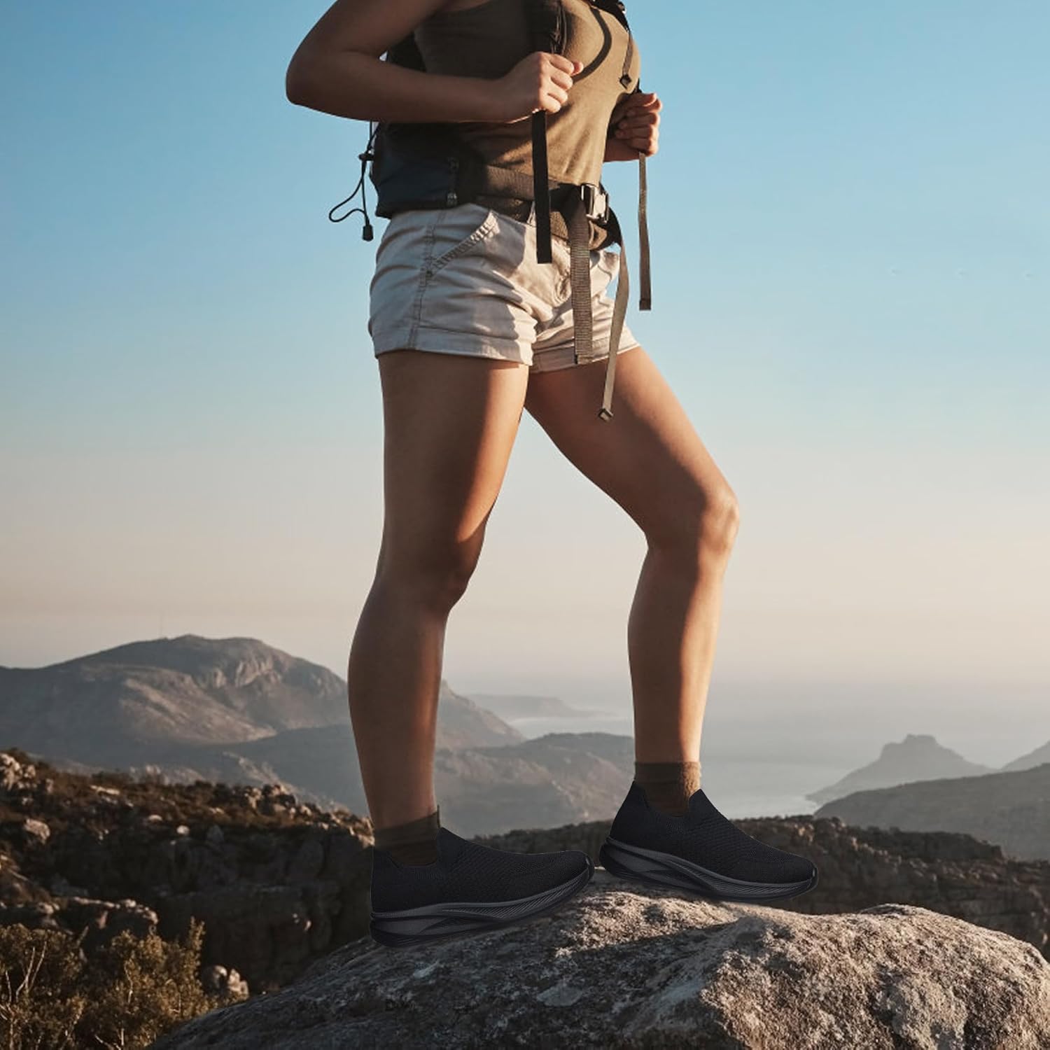 Womens Walking Shoes Slip on Tennis Shoes Non Slip Breathable Athletic Gym Workout Cross Training Sneakers - Image 2