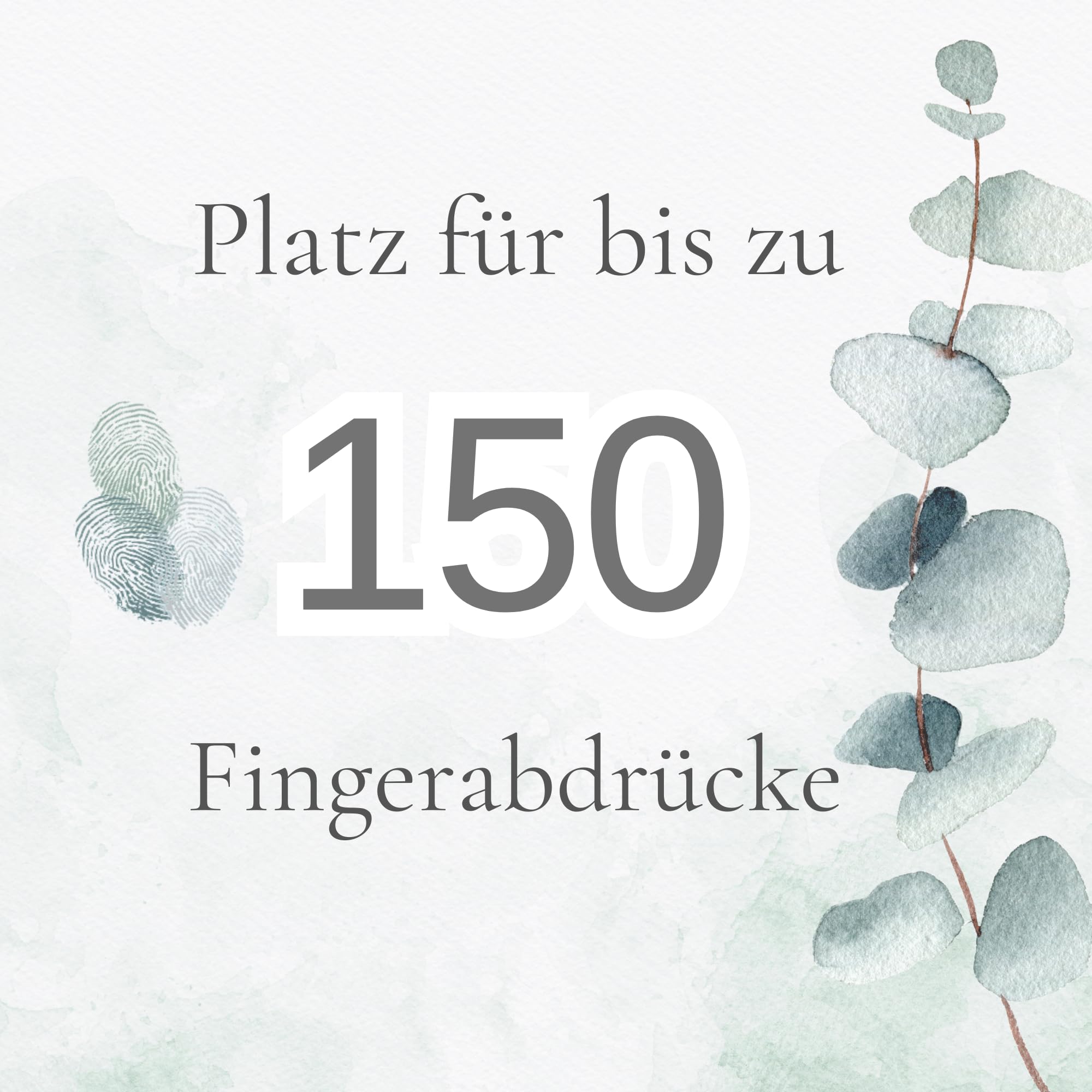 KATINGA Personalisierte Leinwand zur Hochzeit - Bild für Fingerabdrücke mit Brautpaar in Aquarell - Gästebuch als Geschenkidee (40x50cm personalisierbar)