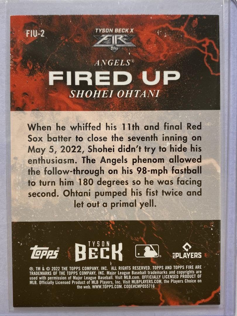Amazon.co.jp: 2022 Topps Fire インサートカード FIU-2 Gold 大谷翔平 