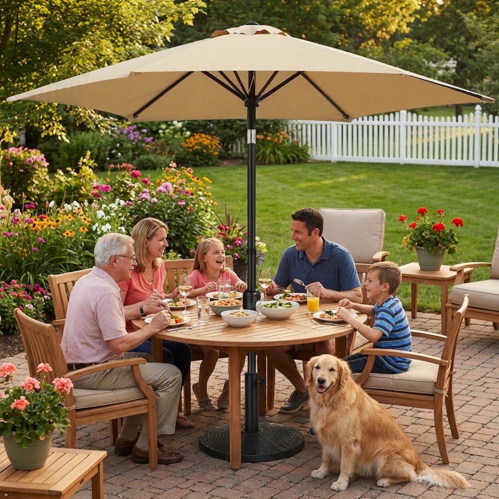 brown patio umbrella base stand included 10 ft Amazon.com : Yaheetech 10FT Patio Umbrella with 22lb Umbrella Base Included,  Outdoor Market Umbrella with Push Button Tilt, Crank and Sturdy Ribs, Outdoor  Yard Sun Shade w/Stand Heavy Duty Tan : Patio,