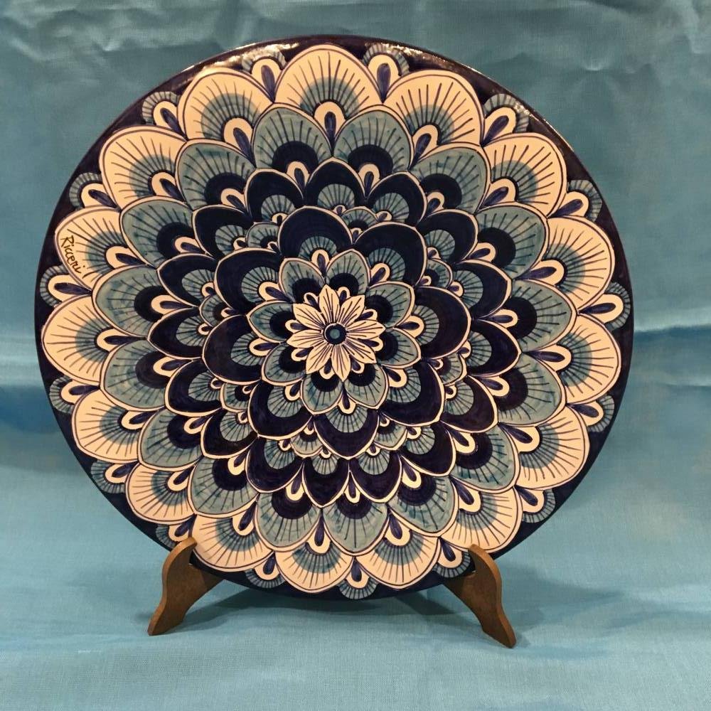Plato de cerámica pintada a mano Ricceri de 40 cm, el regalo perfecto para bodas