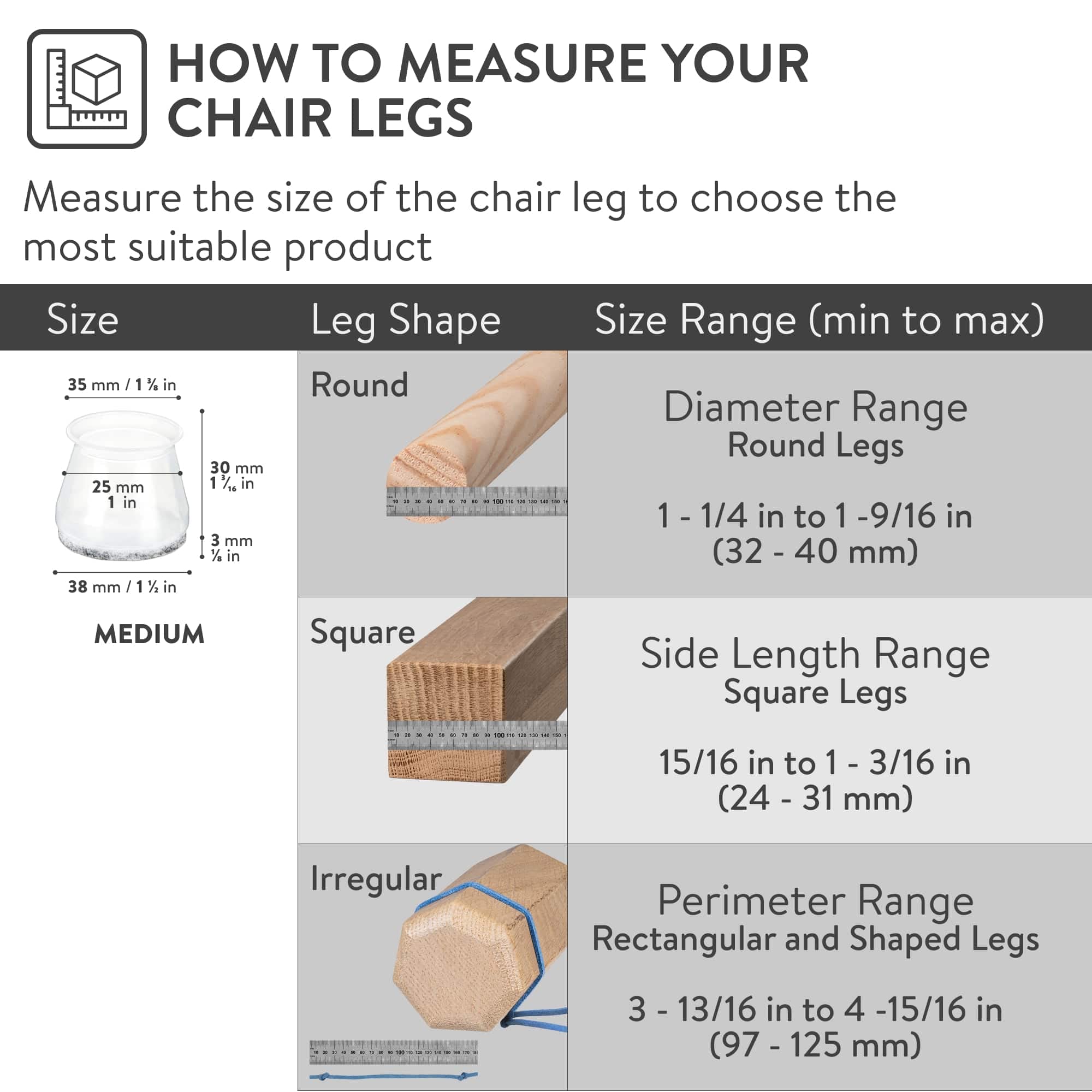 Buy Aneaseit Chair Leg Floor Protectors - 1 1/8" X 16 Pcs Black - Felt Bottom Silicone Pads For