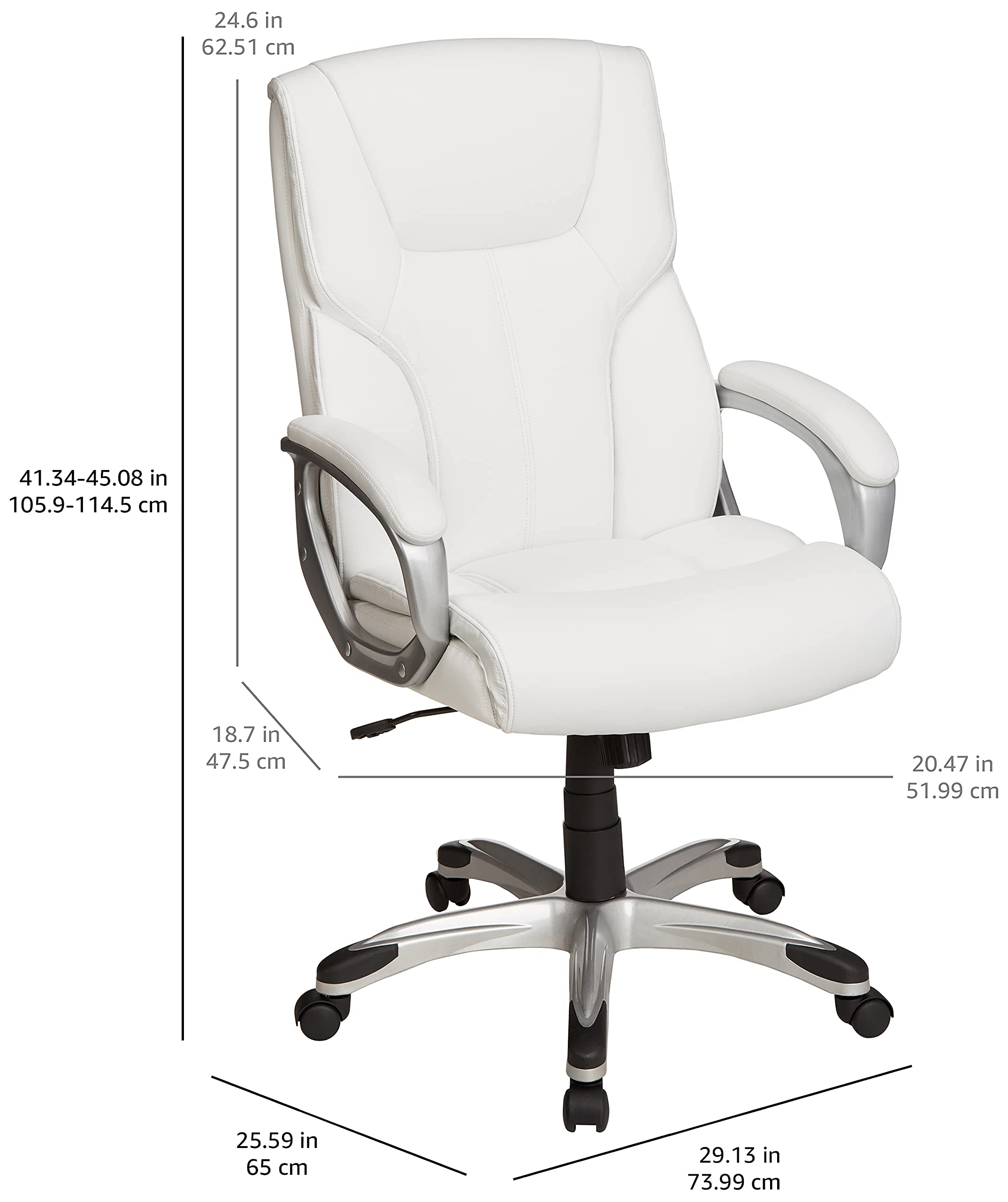 Amazon Basics Executive Office Desk Chair with Armrests, Adjustable