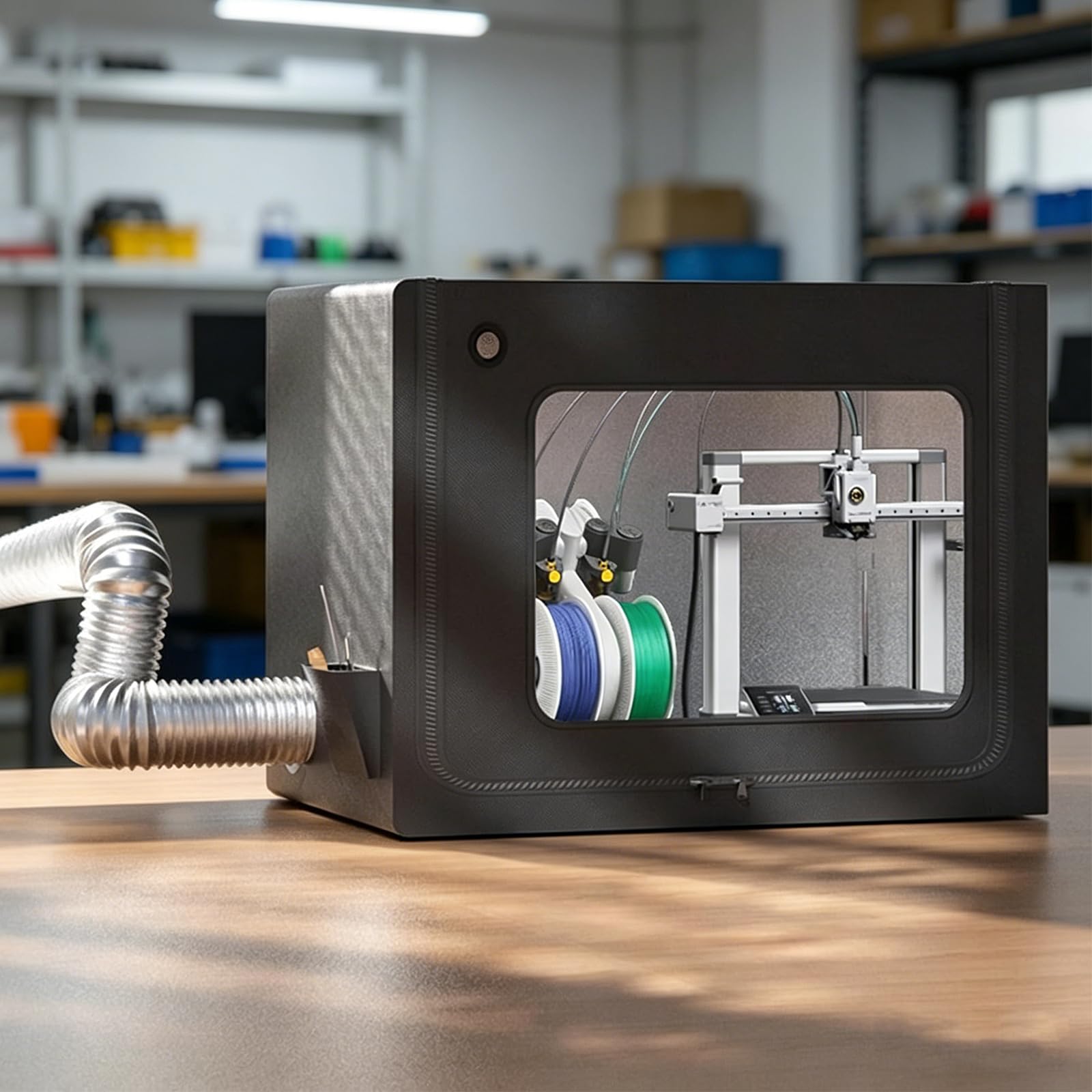 Boîtier pour imprimante 3D, housse de protection étanche et anti-poussière avec lumière LED et thermomètre/hygromètre pour un environnement d'impression optimal