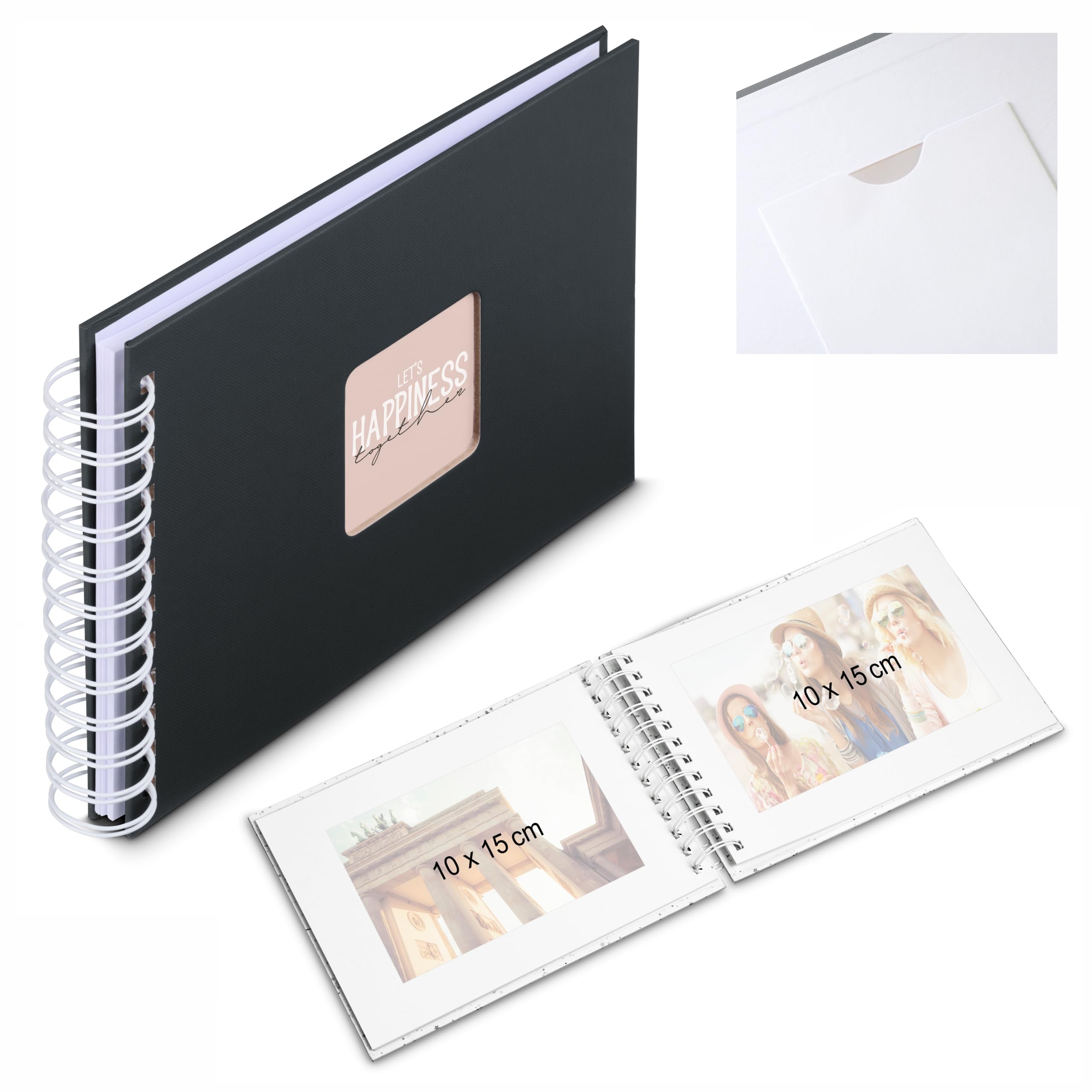 Hama Spiral Album Fine Art 28 x 24 cm 50 Black Pages New Black
