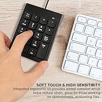 Vista 4 de Teclado numérico para laptop, teclado USB de 10 teclas, portátil ultra delgado, mini Numpad, números externos, teclado para computadora portátil