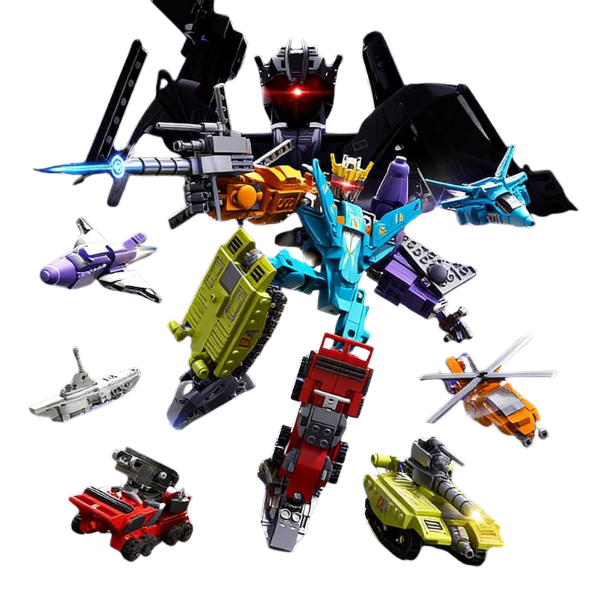 SKY LINE OCEAN 6-in-1 Bugle Call Robot Building Blocks Set, 881 Pieces Transforming Mecha Construction Toy, STEM Educational DIY Kit for Kids Boys & Girls Ages 6+-image-30
