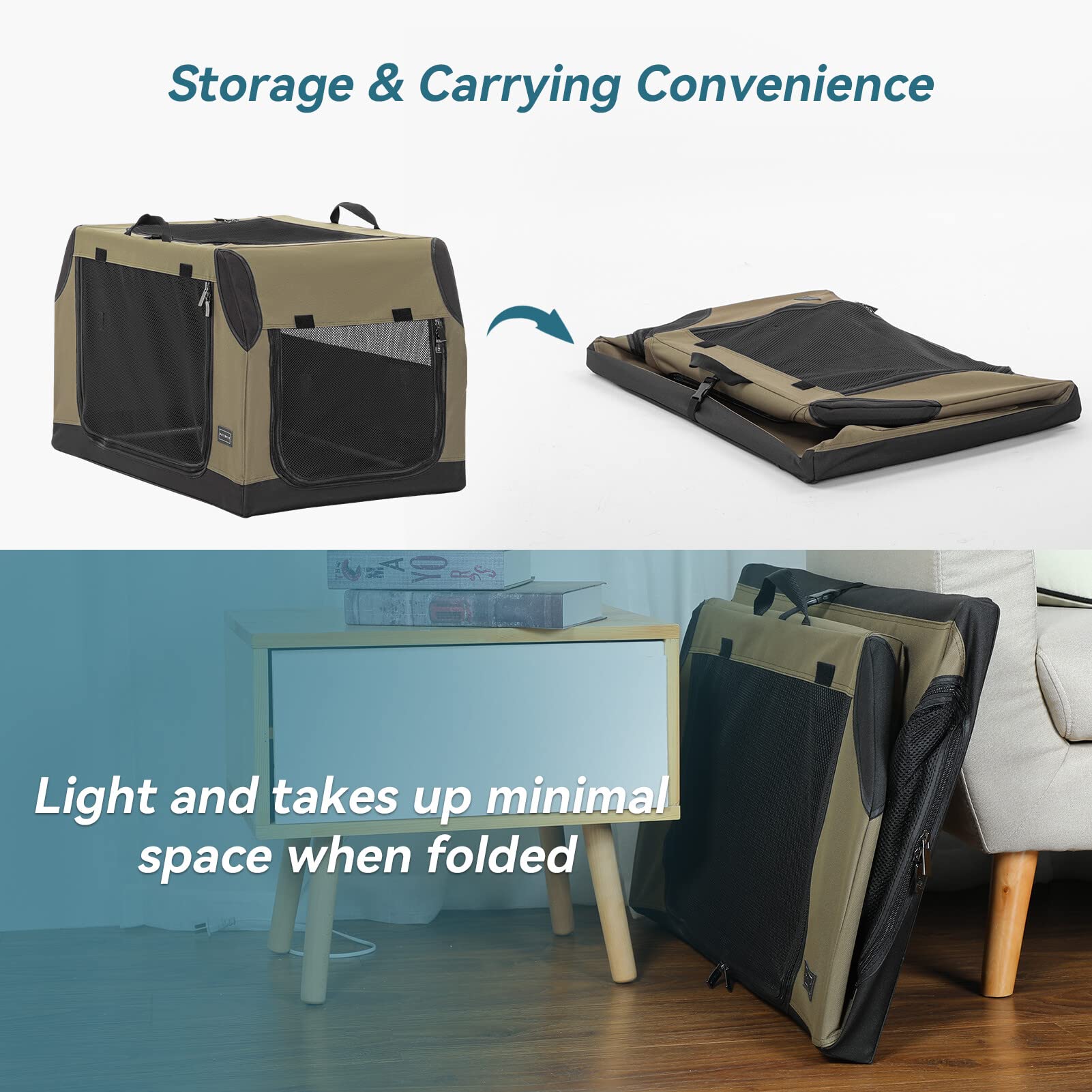 Petsfit Transportin para Perros Plegable Transportin Perro pequeño/Perro Mediano/Perro Grande