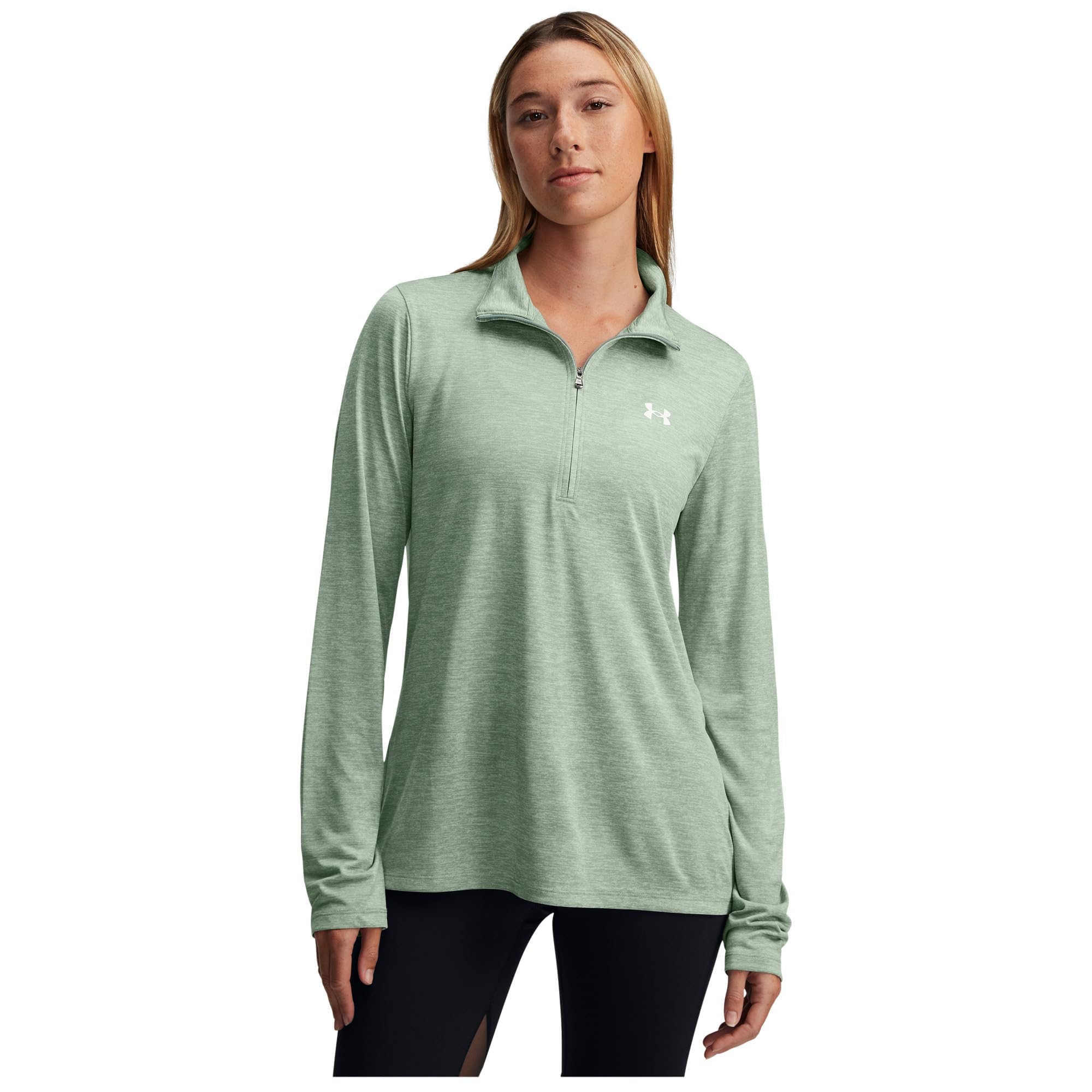 Under Armour Womens Tech Half Zip Top Silicia Green XS