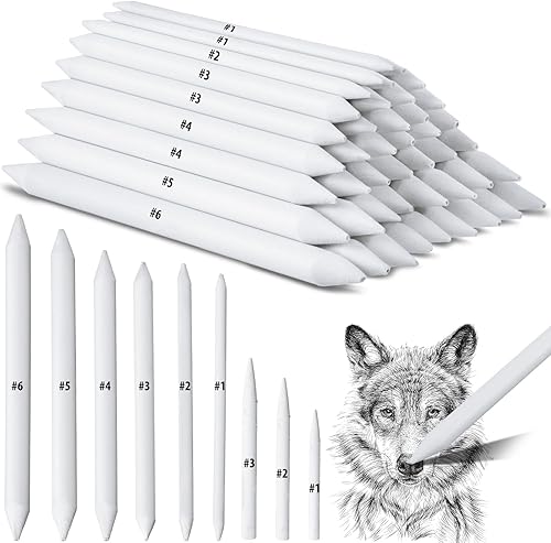 Fulmoon Juego de 288 piezas de tocón de mezcla y tortillón, tocones de mezcla de papel para dibujo, sombreado, suministros de dibujo, herramientas