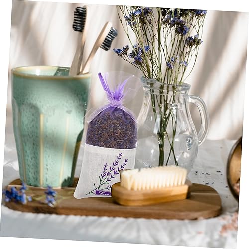 Miniatura 6 de BESPORTBLE Bebé 30pcs Sachet Bolsas Vacías Flor Impresión Sachet Bolsa para Lavanda, y - Novia Púrpura Claro