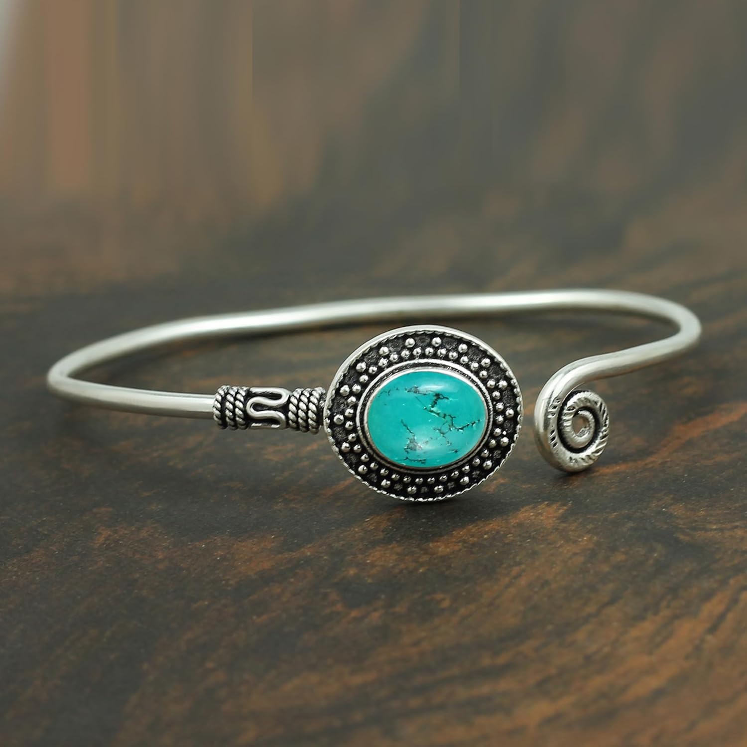 Natural Gemstones 925 Silver Plated Cuff Bracelets for Women - Oval Shape Stone Birthstone Handmade Adjustable Open Bangle Jewelry - Gifts for Wedding Anniversary Valentine's Day Christmas - Image 5