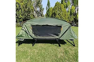 TentCot Folding Off The Ground Waterproof Camping Sleeping Bed with Rain Cover