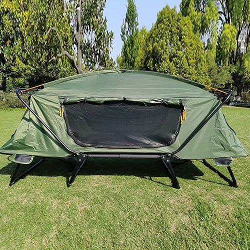 Tienda de campaña plegable fuera del suelo impermeable camping cama de dormir con cubierta de lluvia