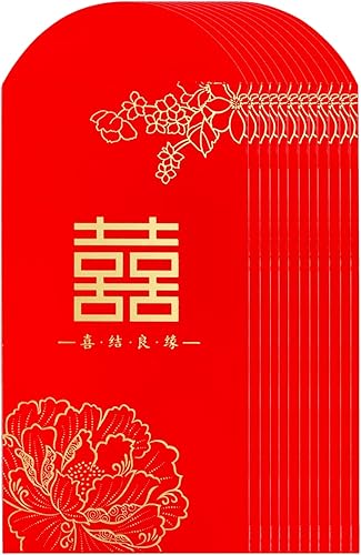 Hongbao - Sobres chinos rojos de boda de 66 x 35in66 x 35 pulgadas 12 sobres de dinero en efectivo de Hong Bao tarjetas de agradecimiento sobres de
