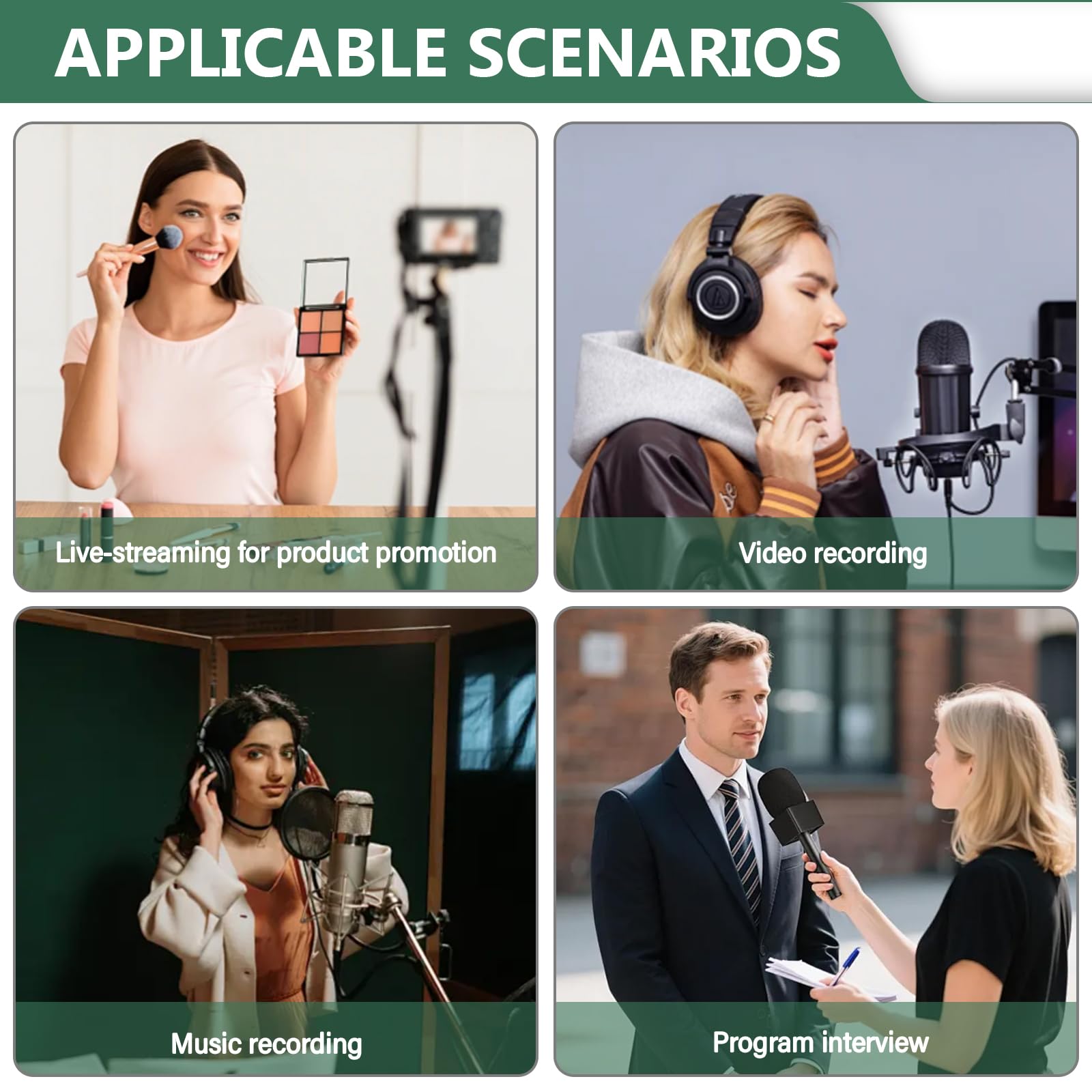 Émetteur récepteur de microphone XLR sans fil, 2,4 GHz, 1 à 2 UHF, émetteur/récepteur sans fil pour microphones dynamiques et à condensateur, table de mixage audio, 50 m, adaptateur de microphone sans