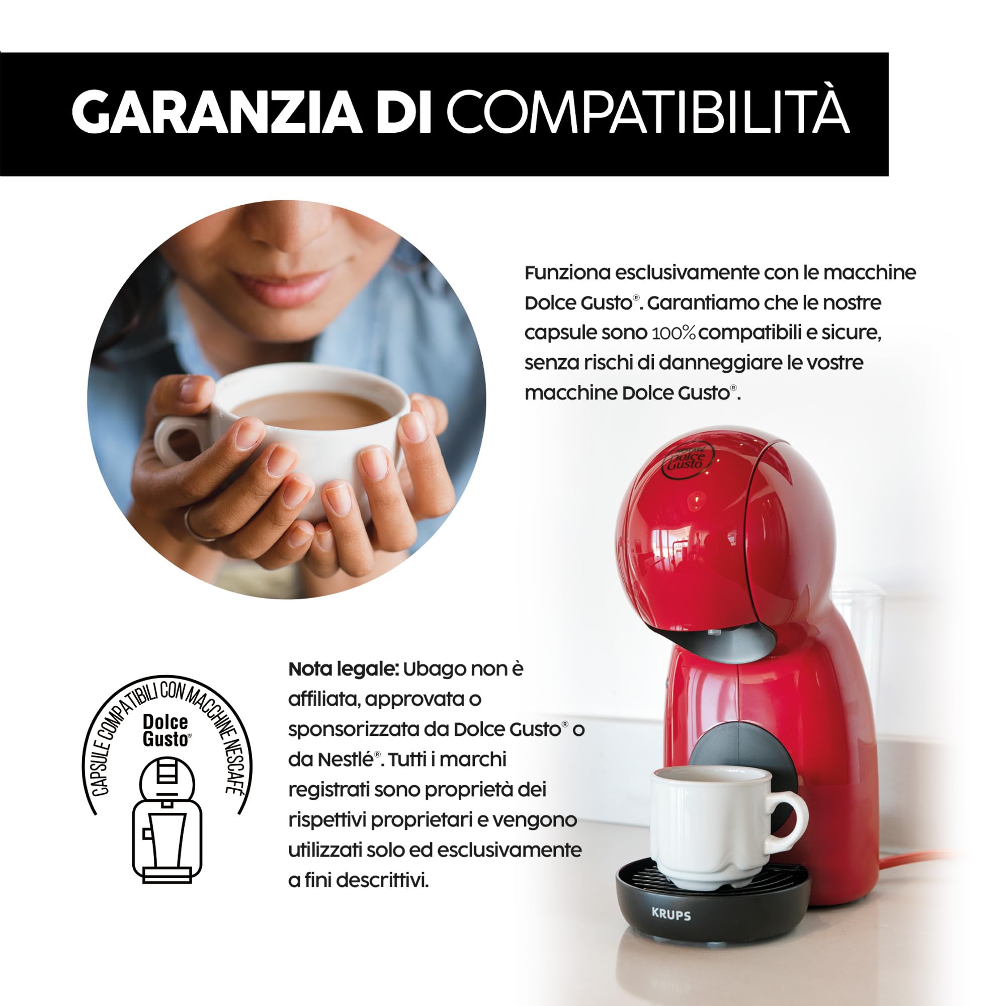 Ubago Caffè in capsule Cappuccino al caramello, Toffee Edition, Capsule compatibili Dolce Gusto, Offerta da 192 unità