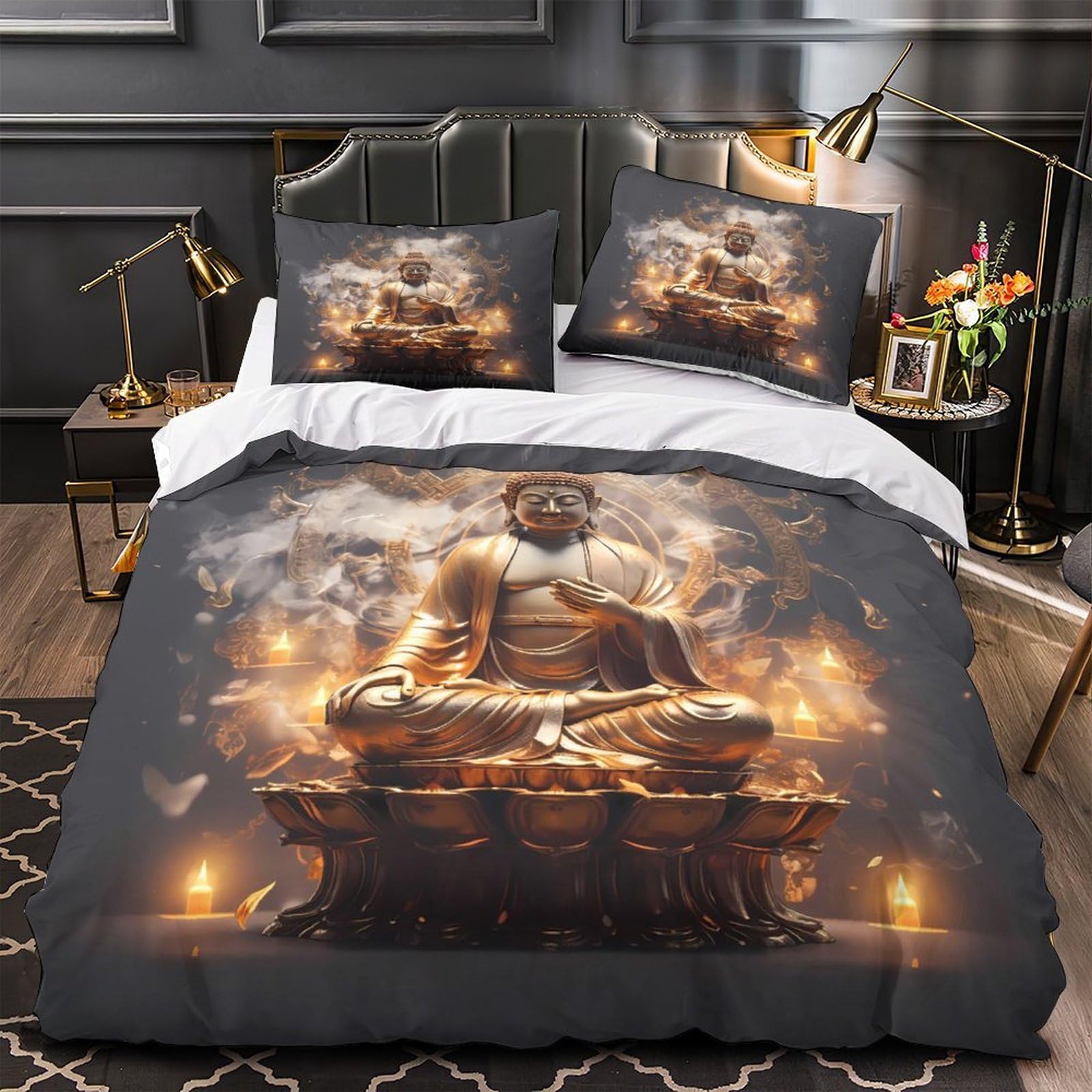 Parure de lit Bouddha en microfibre ultra douce de qualité supérieure