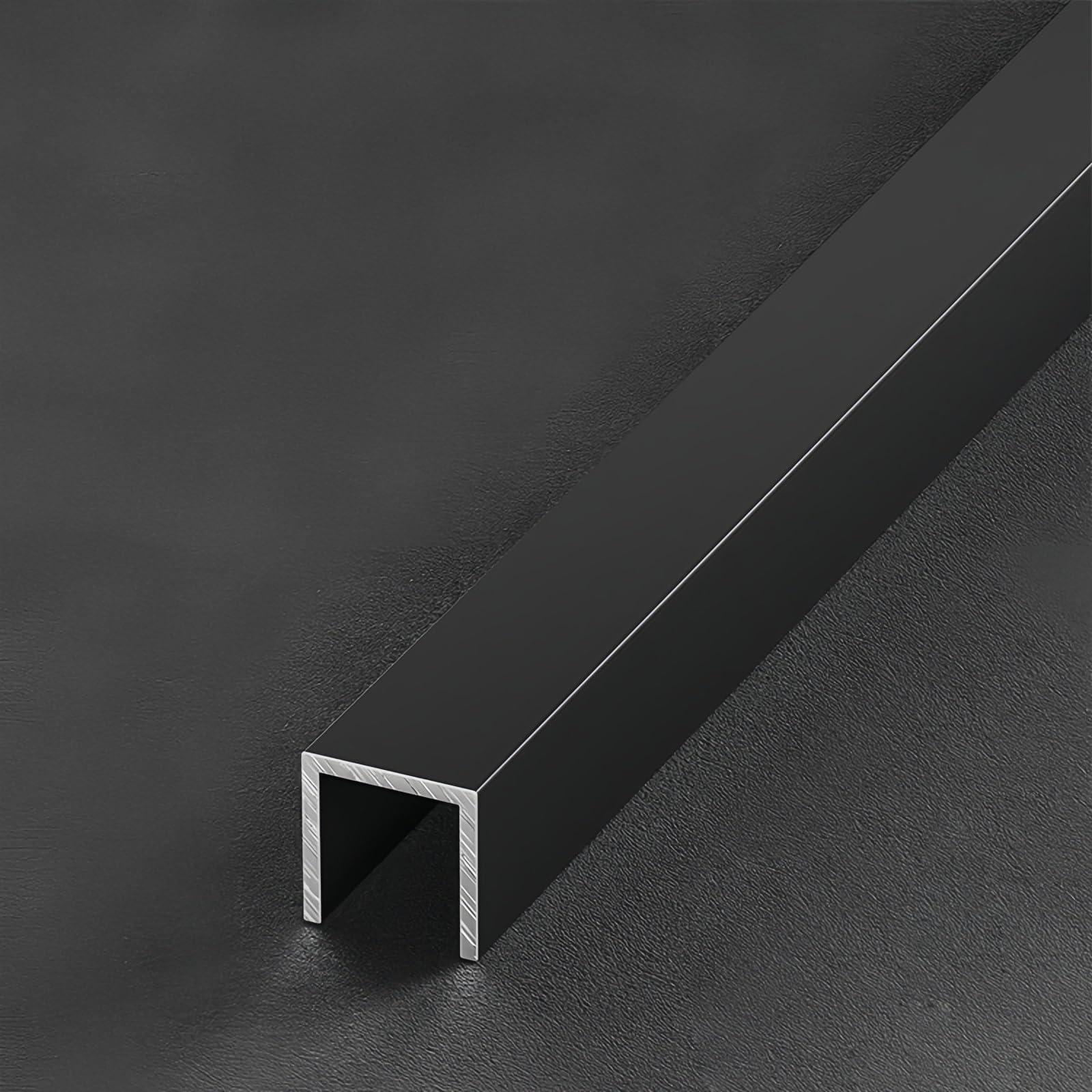 Coayuou Edge Trim 100cm* 3 Pcs Metal Edge Protector Aluminium Channel U Profile Perfect For Protecting And Decorating Edges Of Countertops, Shelves, And More Rust-Resistant(Black,10 * 80mm)